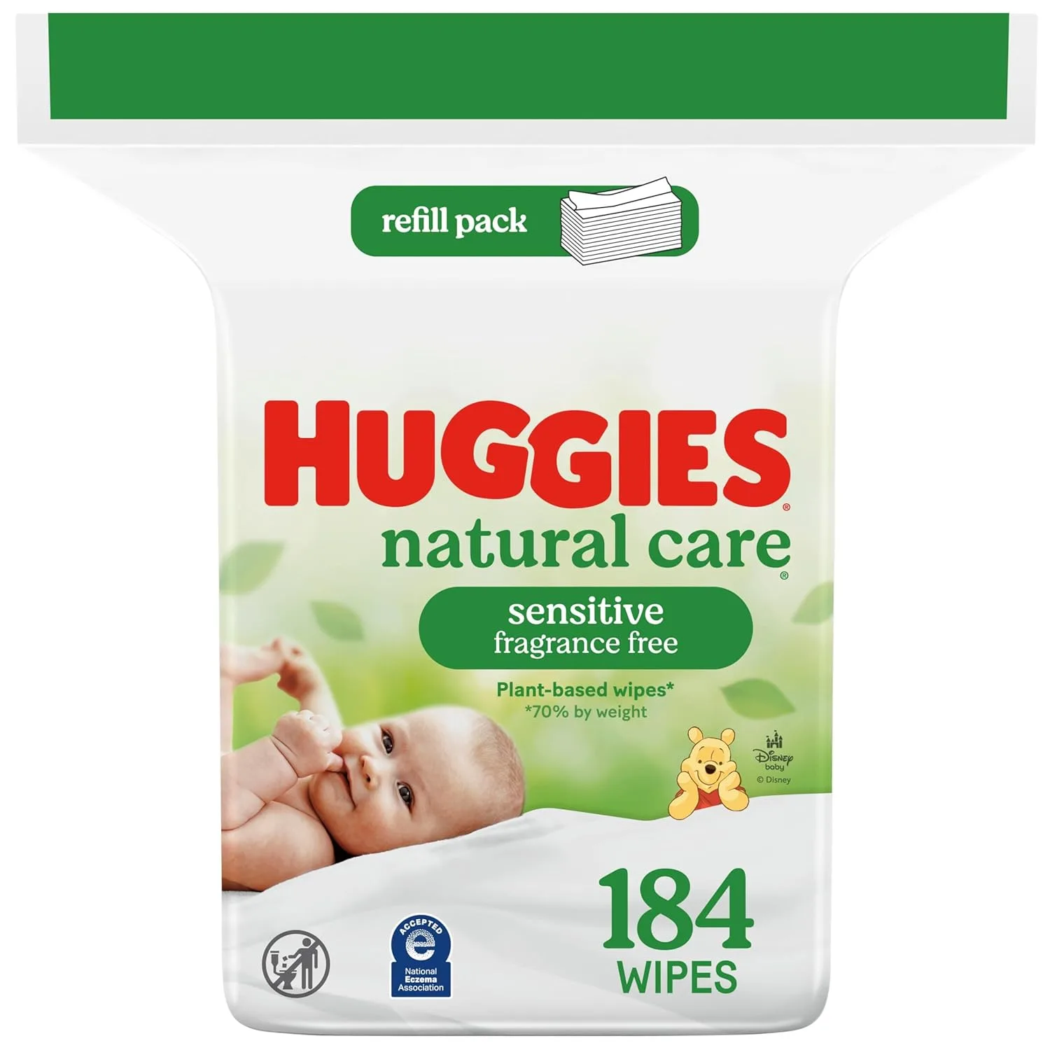 HUGGIES Natural Care Sensitive Baby Wipe Refill, Fragrance Free (1,088 Count)