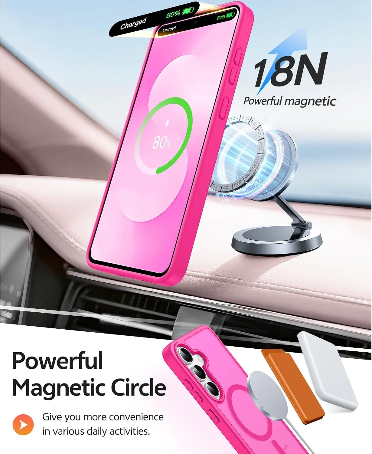 FNTCASE for Samsung Galaxy S26 FE Case / S25 FE Case, with Screen Protector