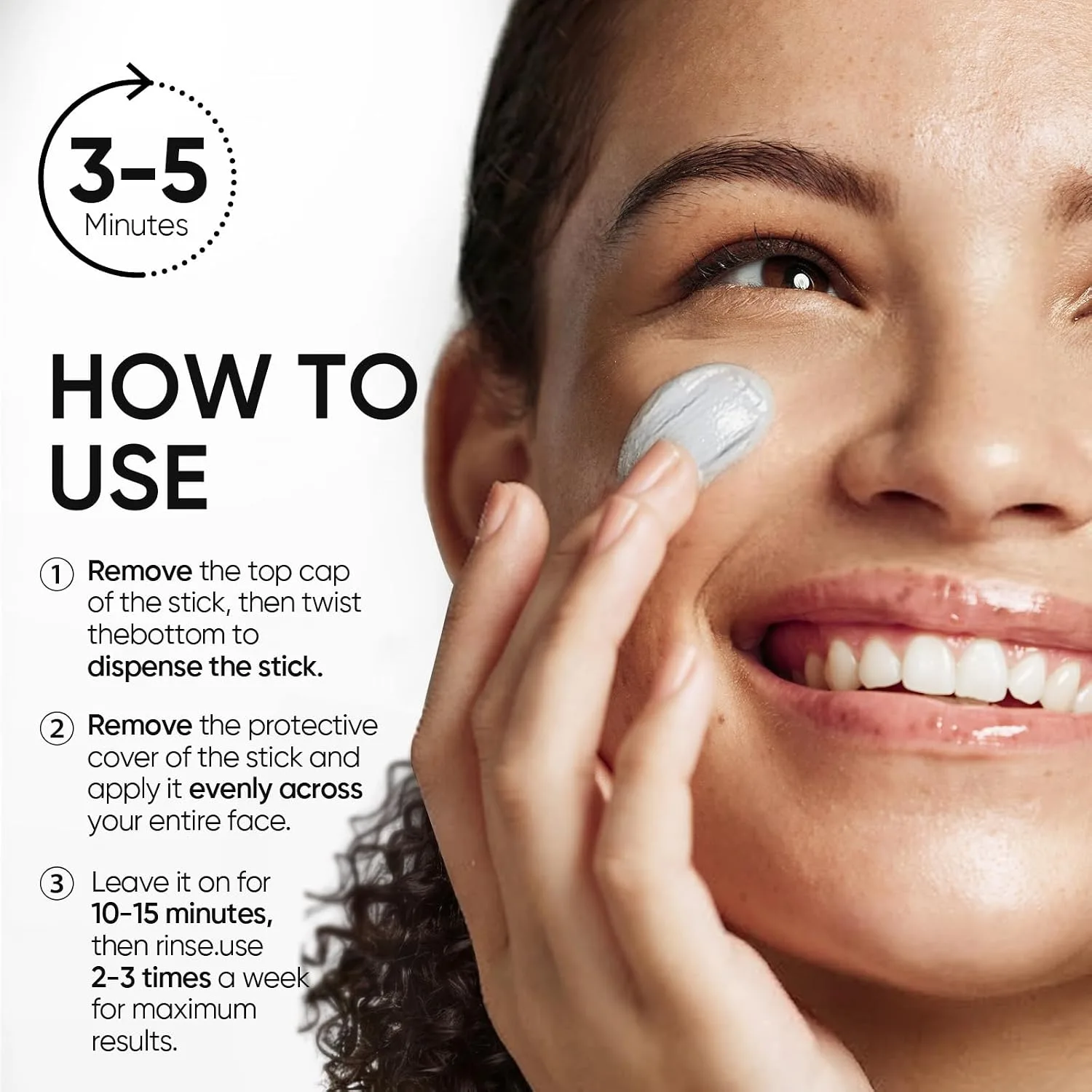 SKINTIFIC Amazonian White Clay Mask Stick with Volcanic Soil