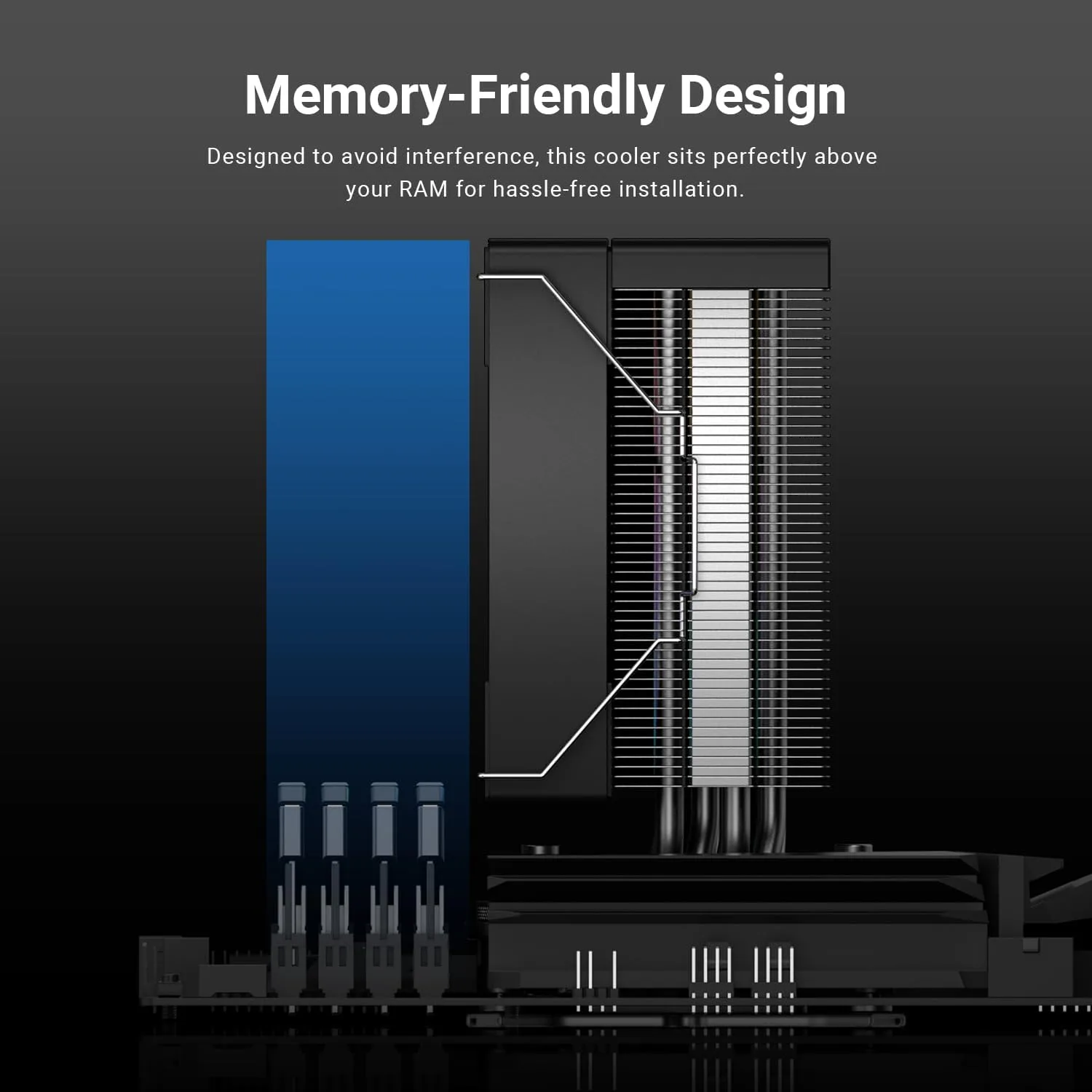 ID-COOLING SE-214-XT V2 ARGB CPU Air Cooler, Full Memory Clearance, 200W