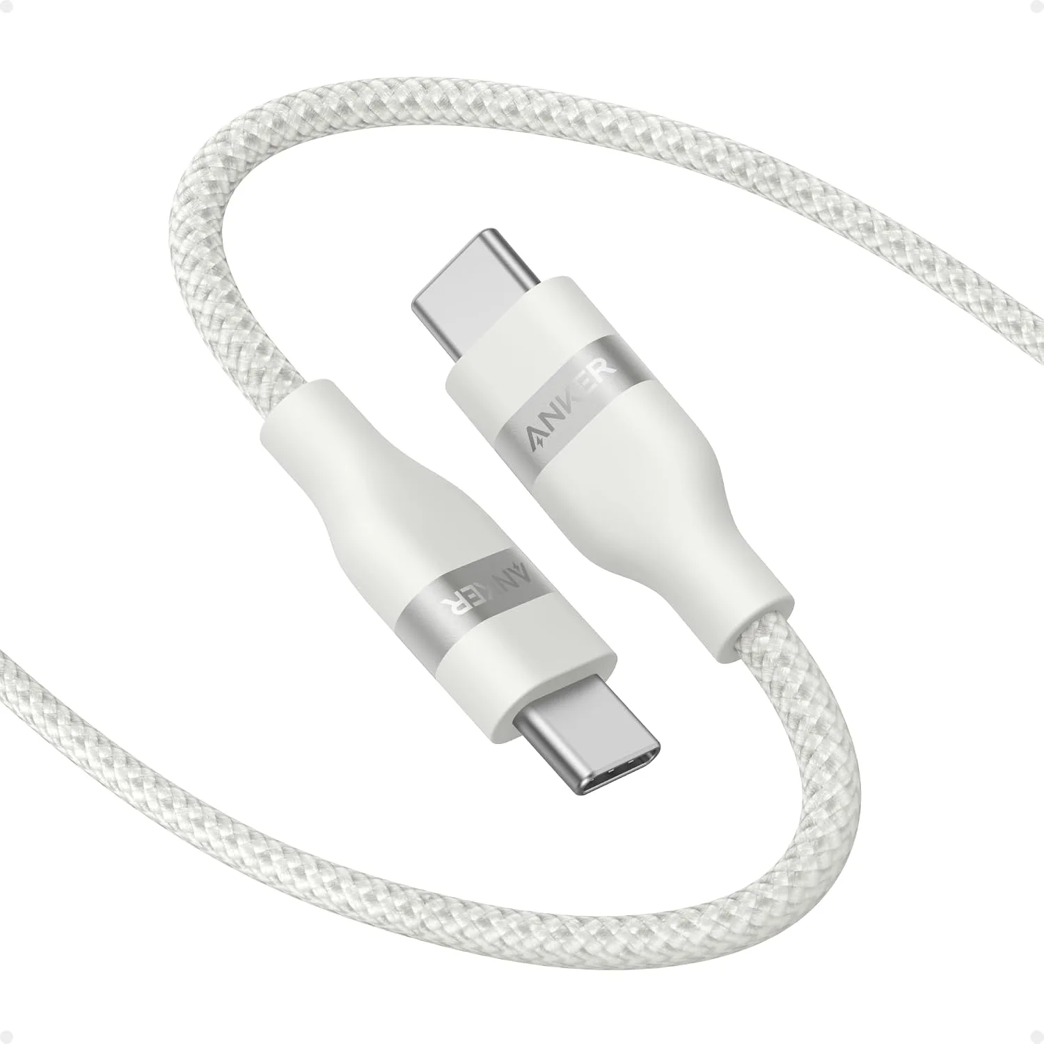 Anker Nano USB C to USB C Cable, 240W Fast Charging Cable (White, 6ft)