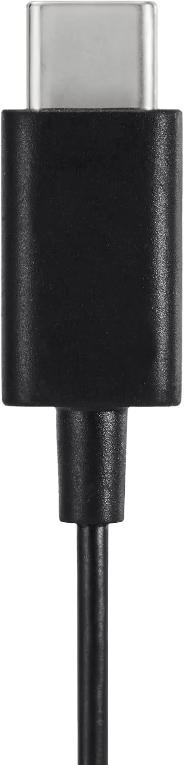 Amazon Basics Wired Earbuds with Microphone, in-Ear Headphones, USB-C, 4.2 ft Cable, S/M/L Ear Tips, Black