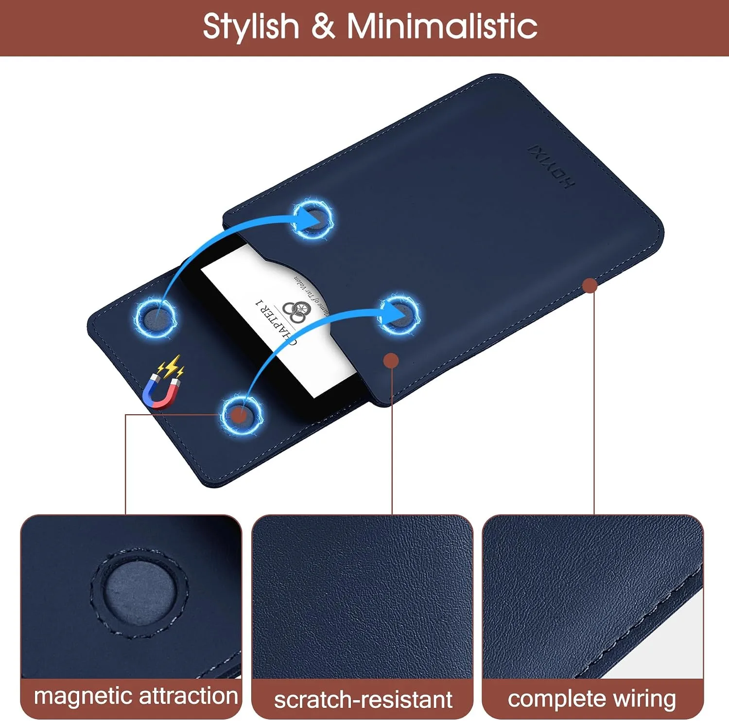 HoYiXi Universal Sleeve Case for 6.8",7" Paperwhite/Colorsoft/Signature Edition 2025 & 2021 Compatible 6.8" Kobo Clara HD/Pocketbook/Tolino Protective Case for 6.8'' 7'' ebook Reader, v