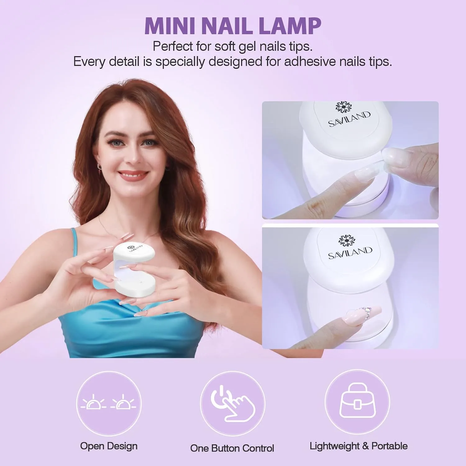 SAVILAND Long Coffin Soft Gel Nail Tips Kit, 500 PCS, Drill and U V Lamp