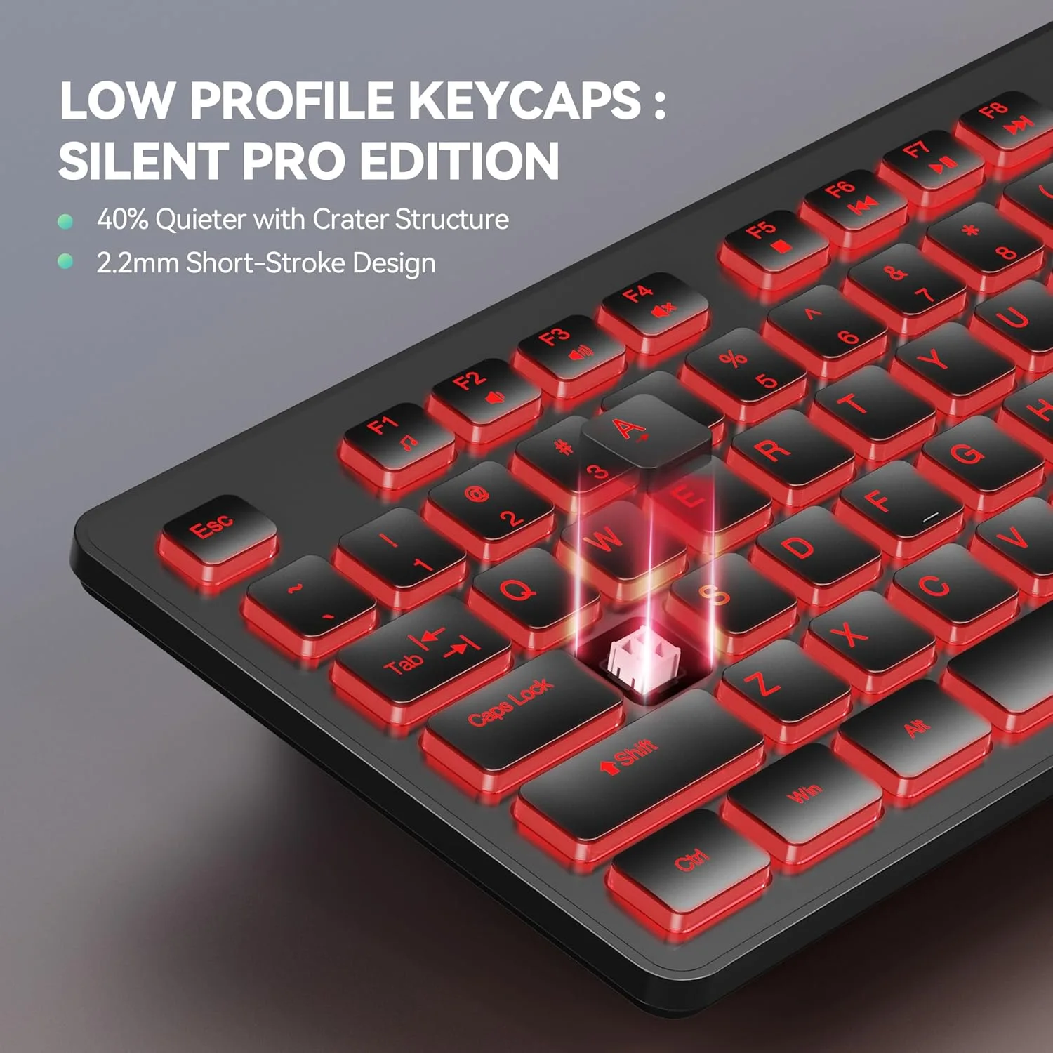 TECKNET Wired Keyboard, Silent Typing, Full-Size Layout,RGB Backlit
