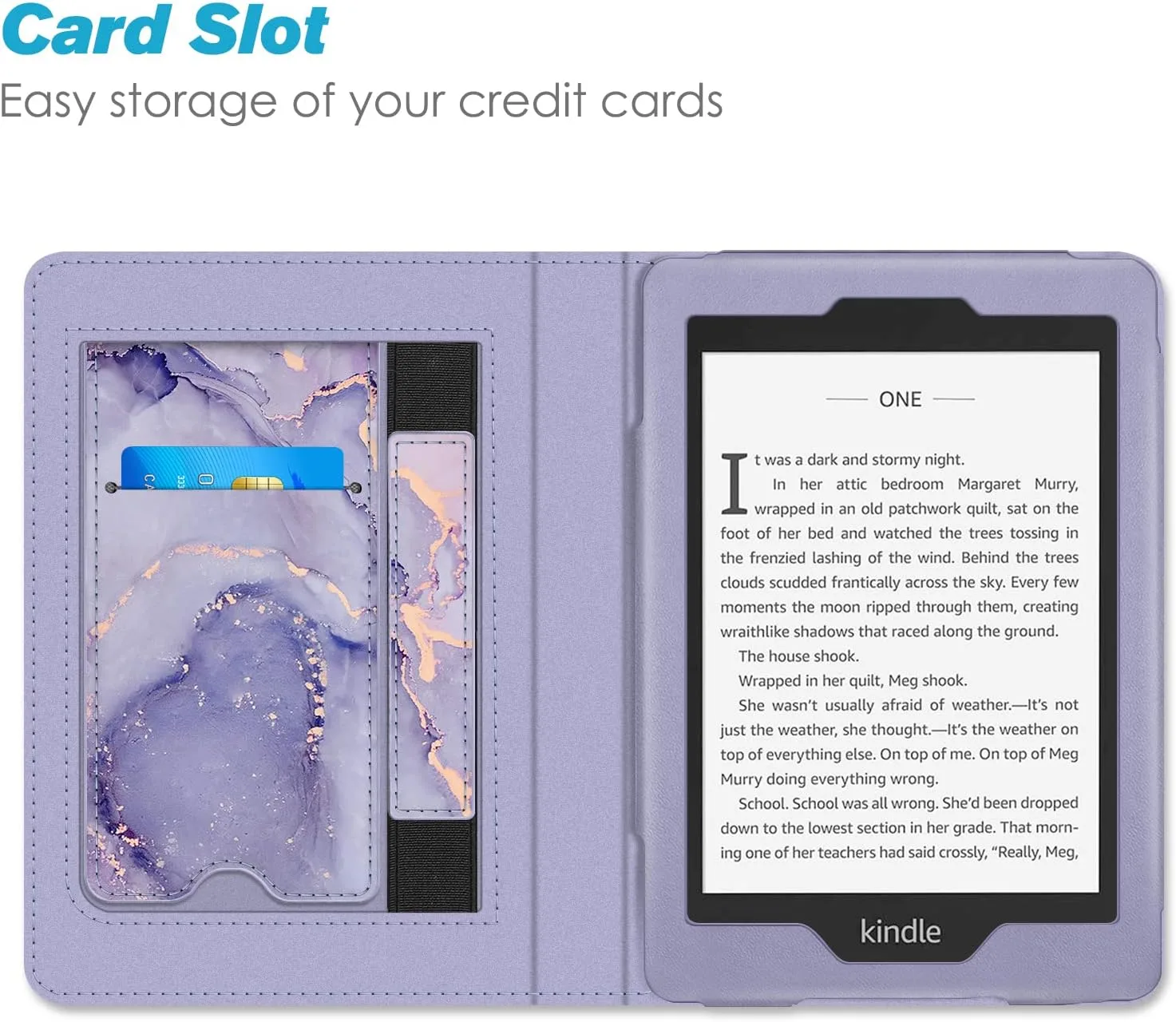 Fintie Stand Case for 6" Kindle Paperwhite 10th Gen 2018, Lilac Marble