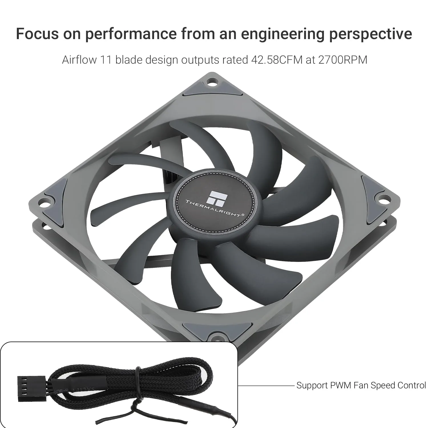 Thermalright TL-9015 CPU Fan, 92mm Case Cooling 4PIN PWM PC Fan with 15mm Ultra-Thin, 2700RPM Speed, CPU Cooling(TL-9015)