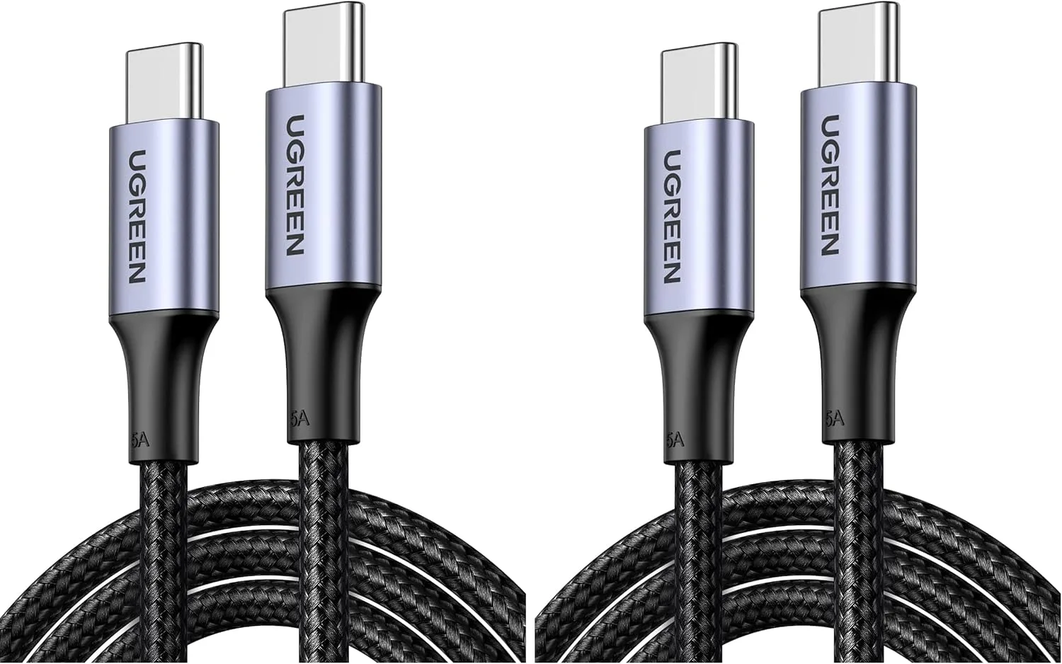 UGREEN 100W USB C to USB C Cable, Fast Charging, 4-Pack, 6.6ft, Black
