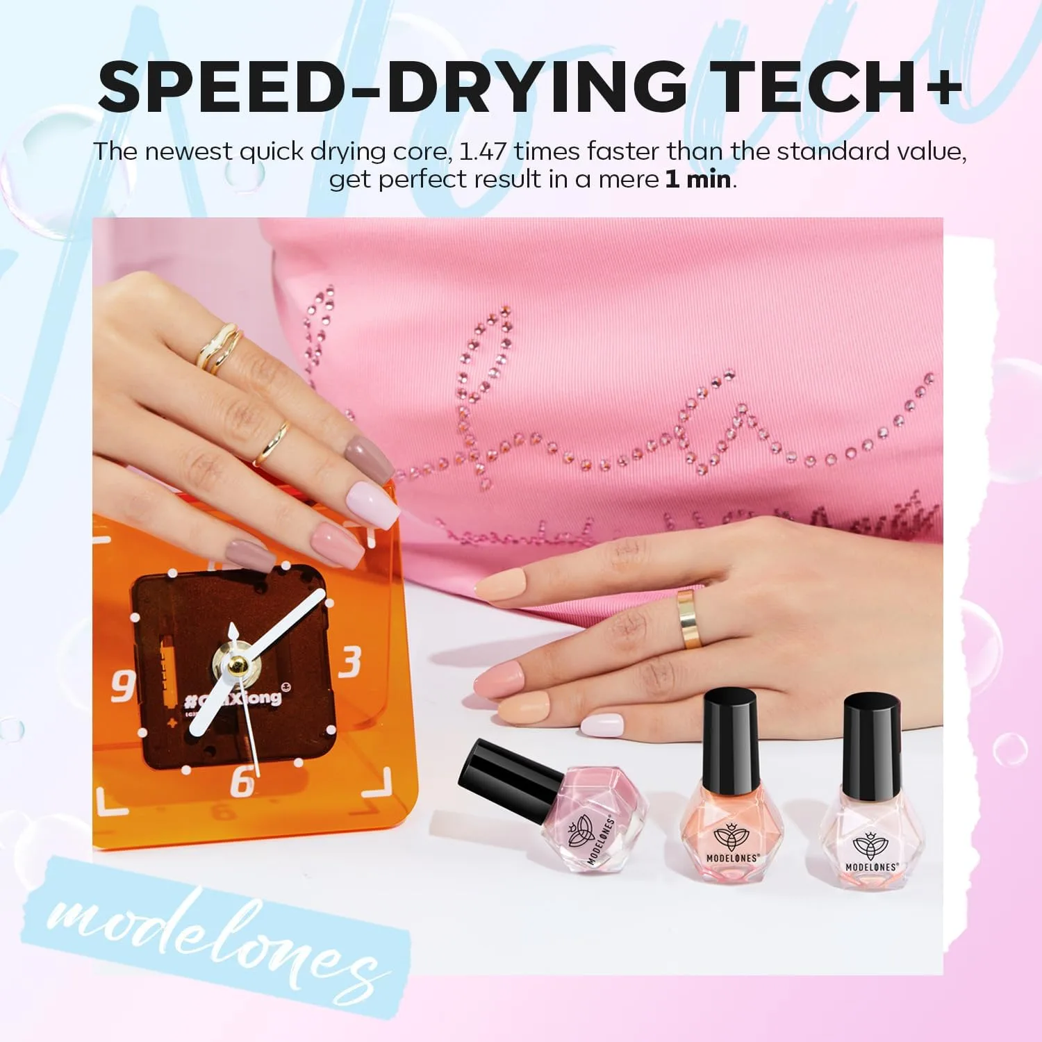 modelones Pearl Nail Polish, 6 Colors Aurora Iridescent Shimmer