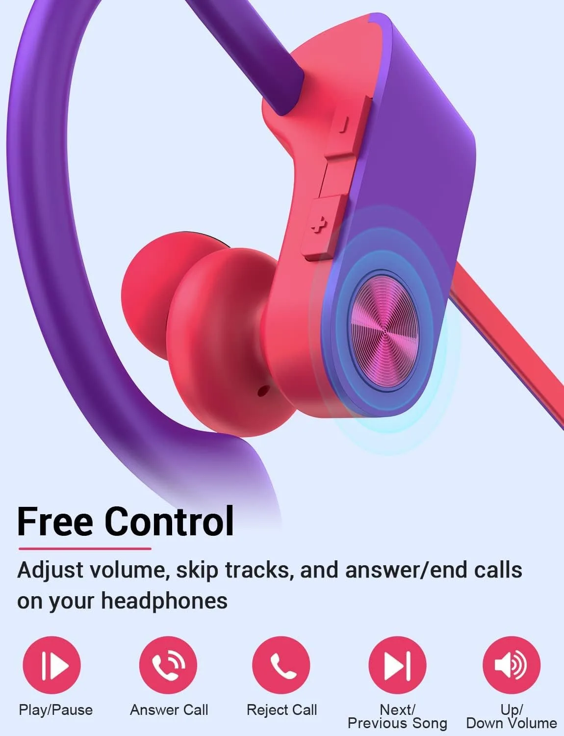 Bluetooth 5.3 Headphones, Wireless Sports In-Ear Earbuds IPX7 Waterproof