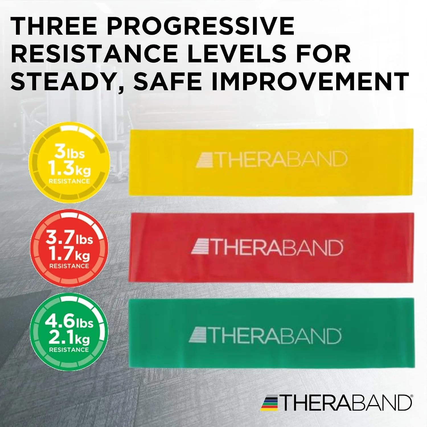 THERABAND Resistance Bands Set, Elastic Bands for Exercise & Physical Therapy, Strength Training for Upper & Lower Body Fitness