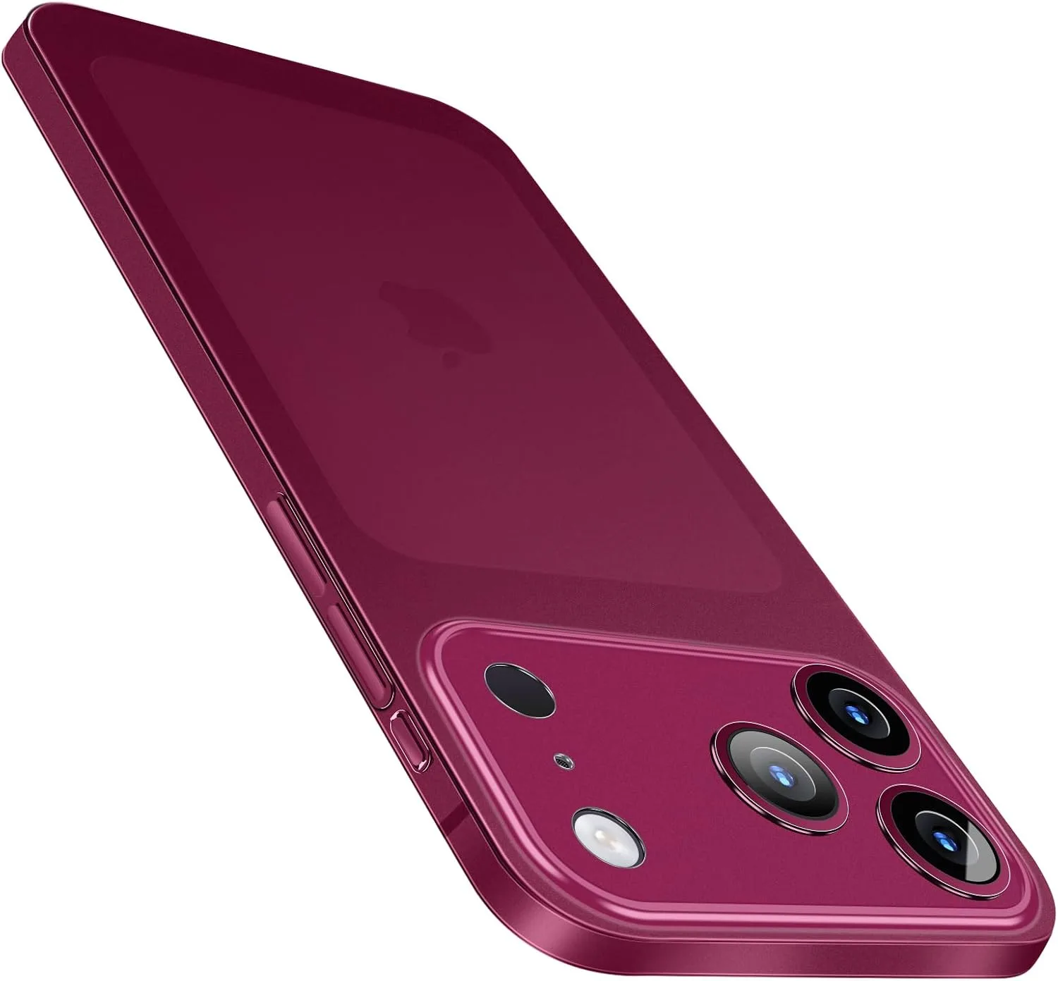 for iPhone 18 Pro Slim Case,Paper-Thin Transparent Finish Skin Back Case [Non Yellowing] Ultra Protective Cover with Camera Protection 6.3 Inch (Wine Red)