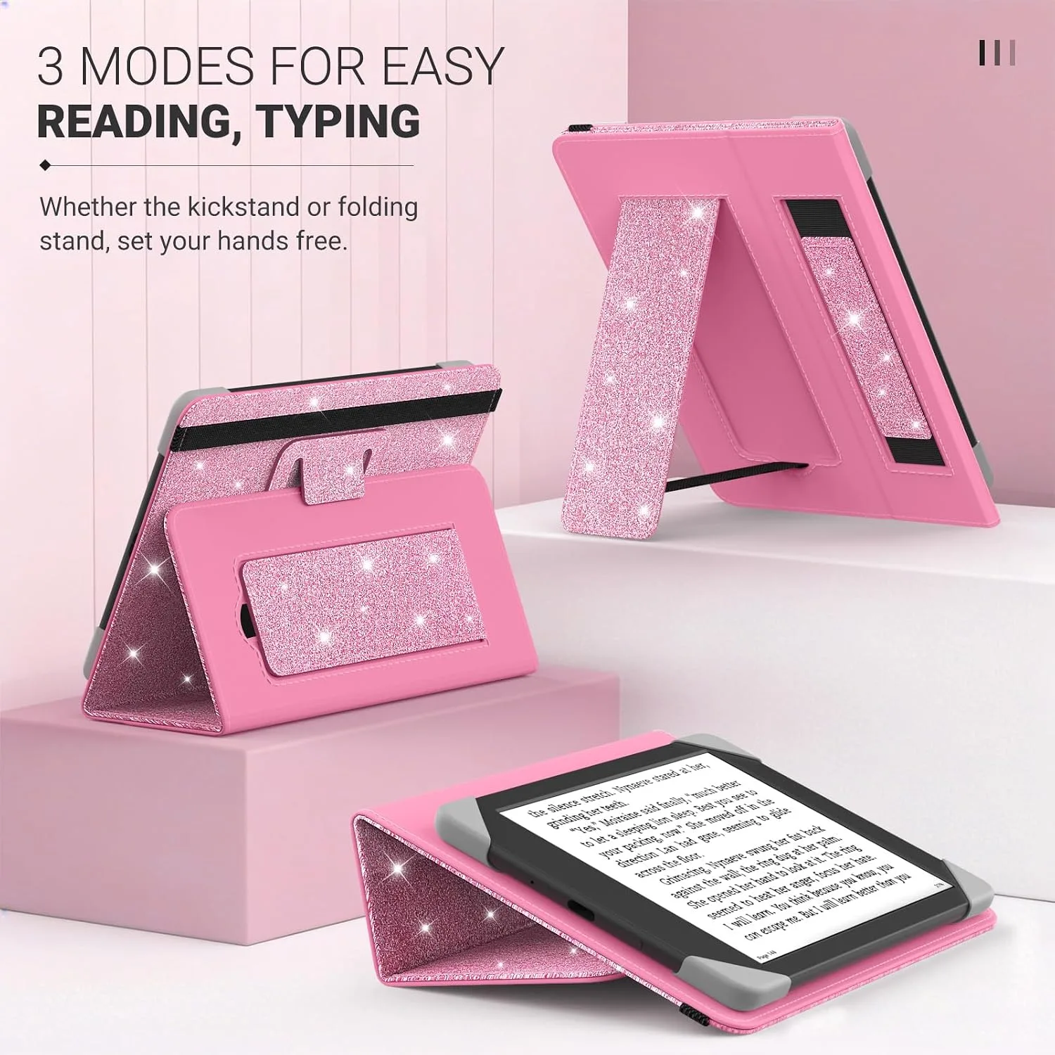 Moko Universal Case for 6 inch eReaders&Tablets, Shiny Pink