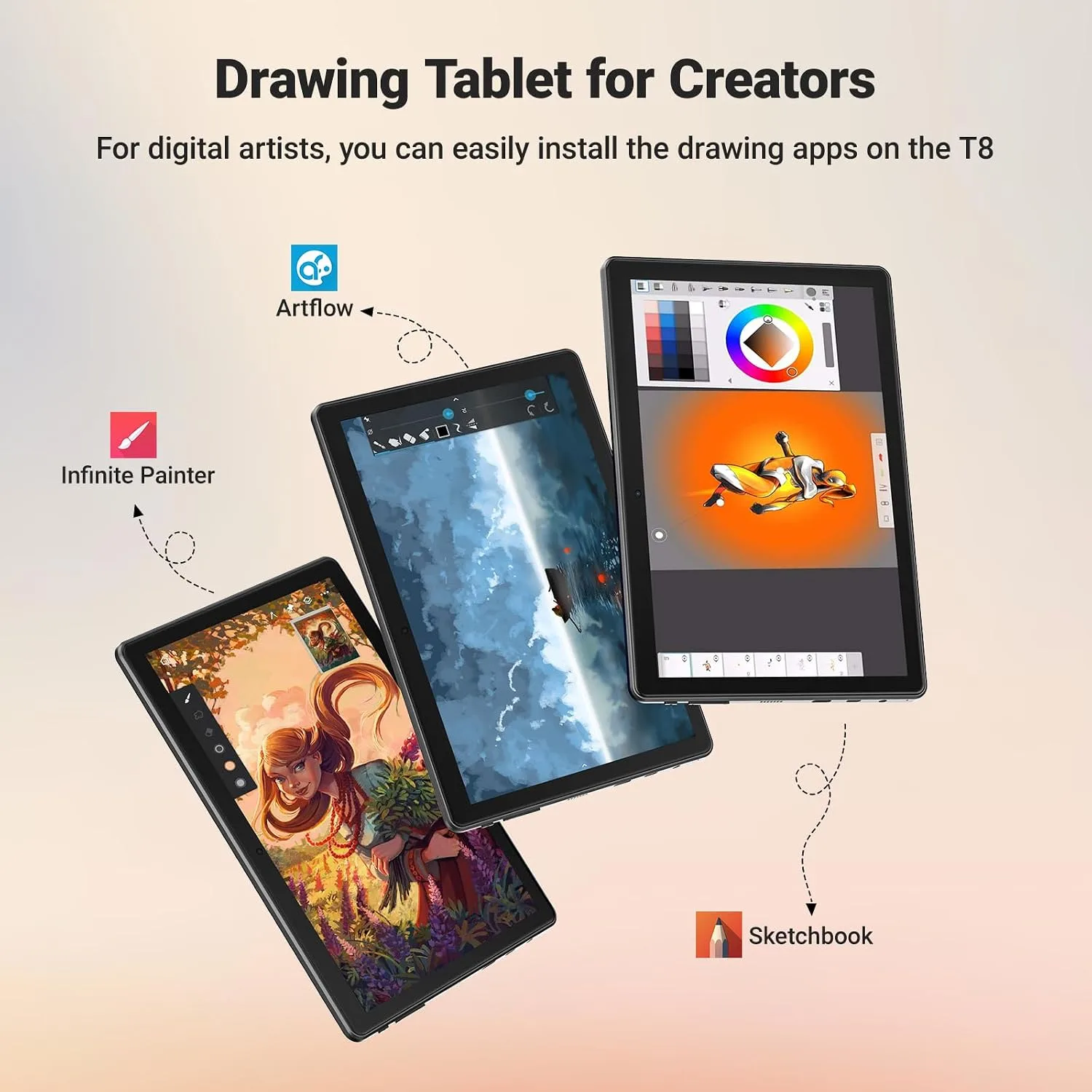 T8 Standalone Drawing Tablet 8inch Drawing Tablet No Computer Needed
