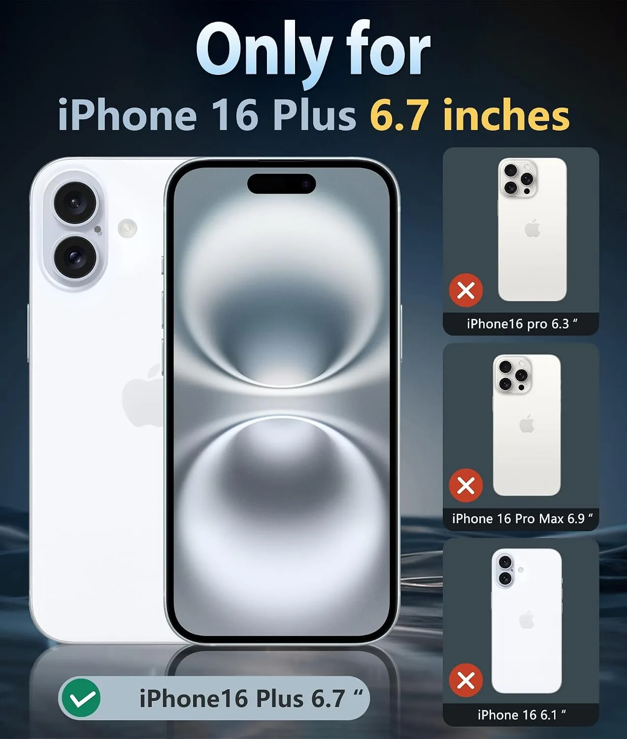 FNTCASE for iPhone 16 Plus Case Compatible with Magsafe Clear Phonecase