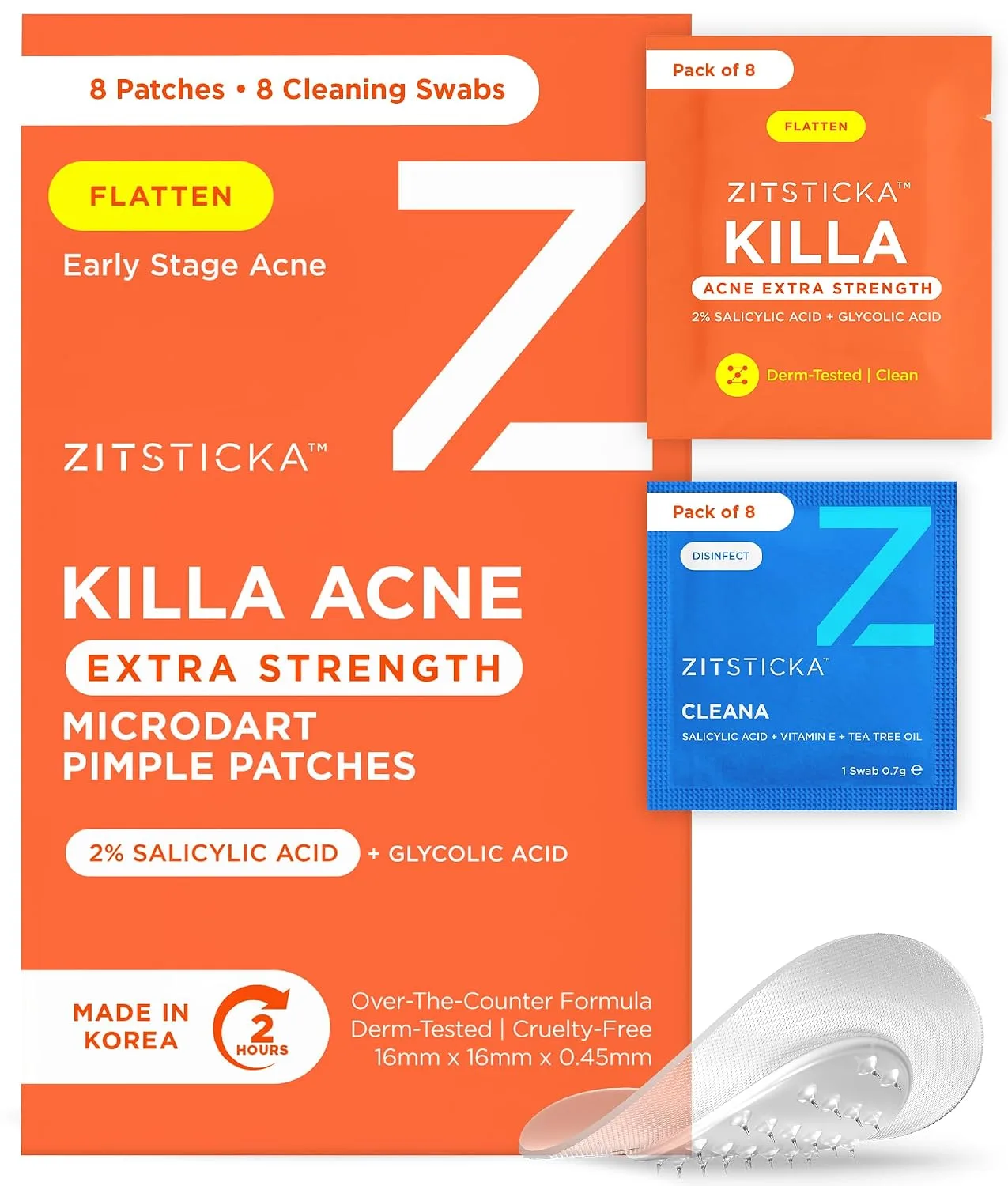 ZitSticka Killa Acne Extra Strength Microdart Pimple Patches For Face, 8 CT