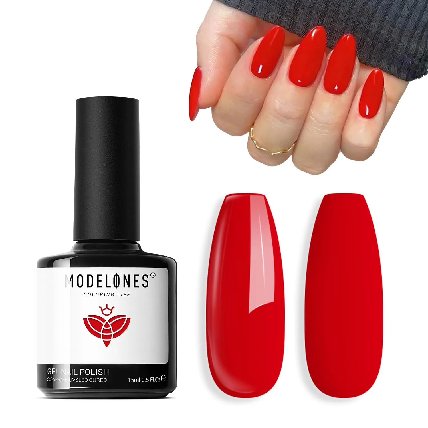modelones Red Gel Nail Polish Nail Bright Ferrari Red Gel Polish