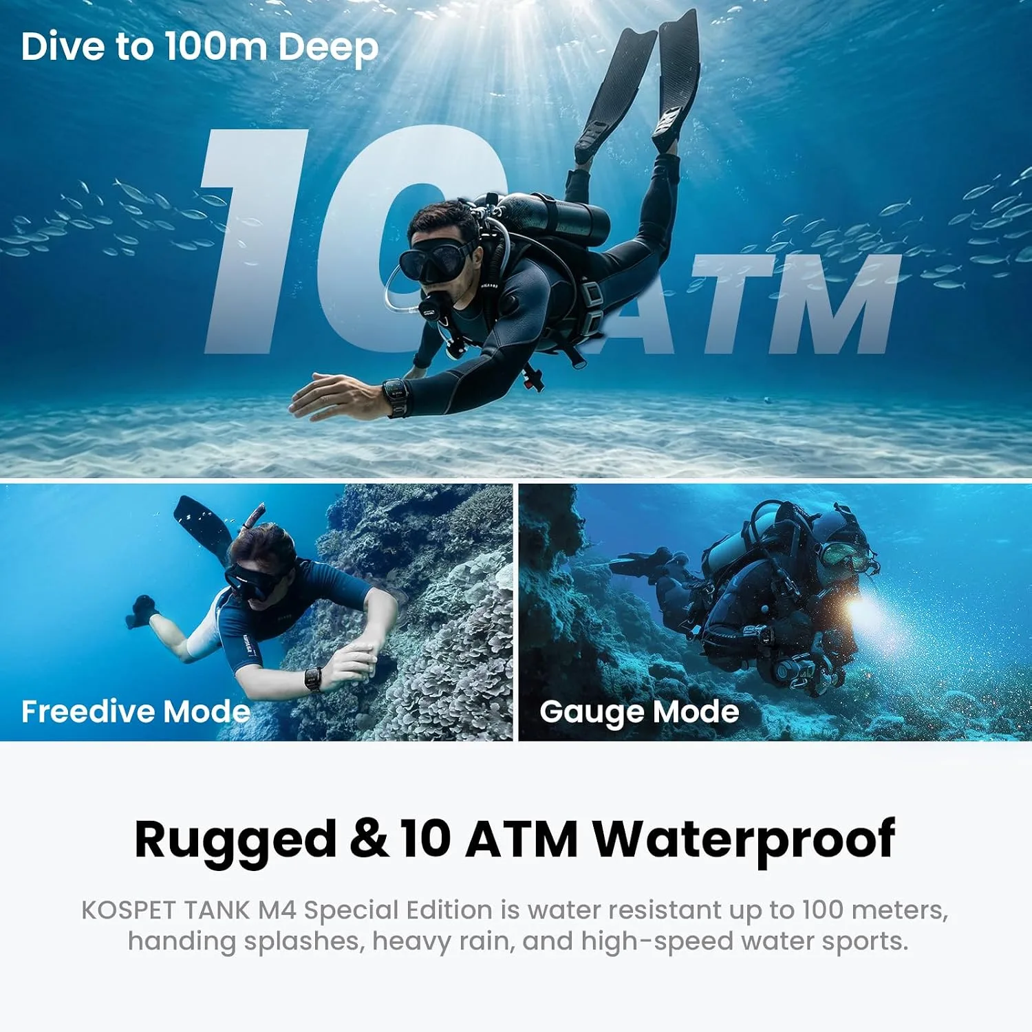 KOSPET Tank M4 Special Edition Smart Watch, Dual-Band GPS, Offline Maps