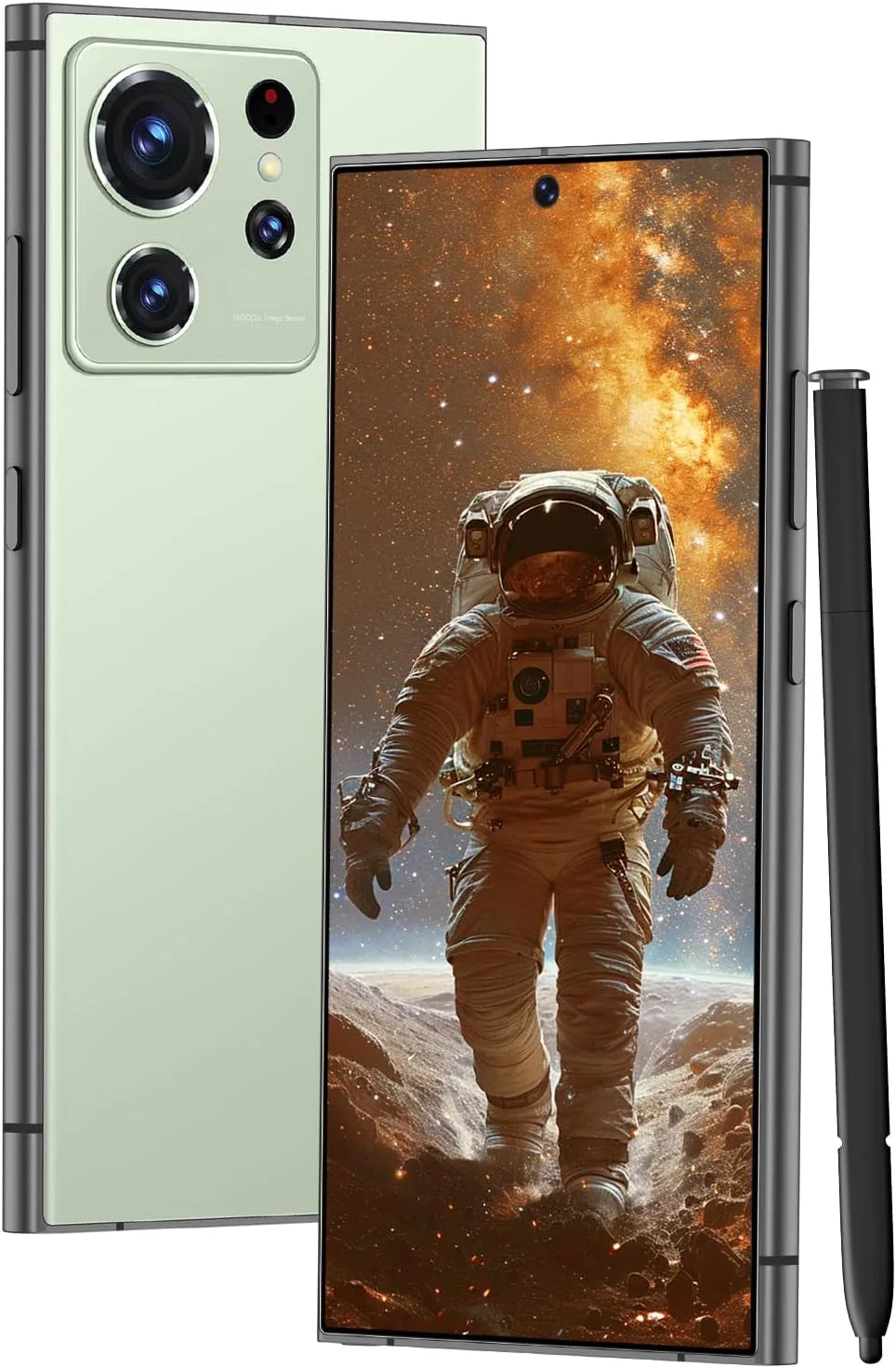 C24 Ultra Unlocked Cell Phones Smartphone with Built-in Pen 8+256GB Android 13 Phones 6.8" HD Screen Dual SIM 108MP+48MP Camera (Lemon)