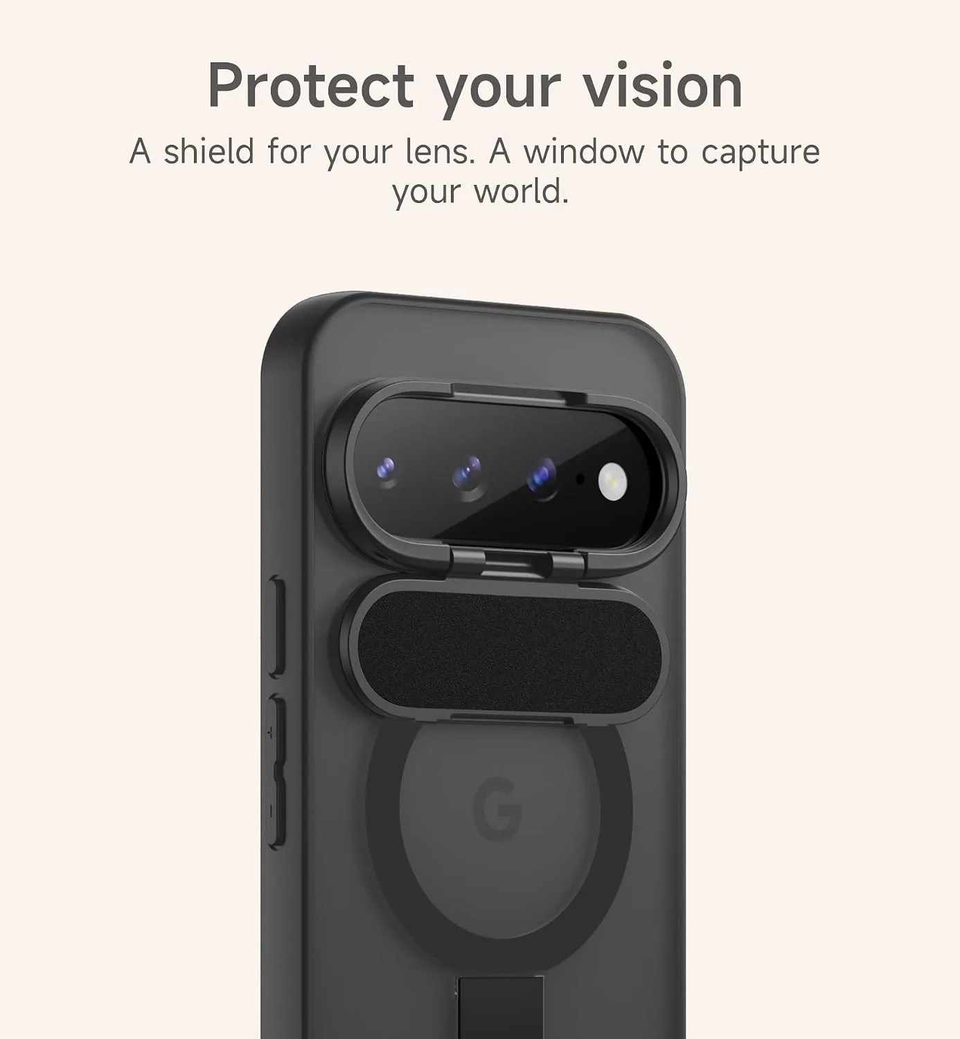 SURITCH Magnetic Case Compatible with Google Pixel 11 Pro XL Translucent Back Cover, Compatible with Magsafe, Built-in Kickstand & Camera Protection -Black