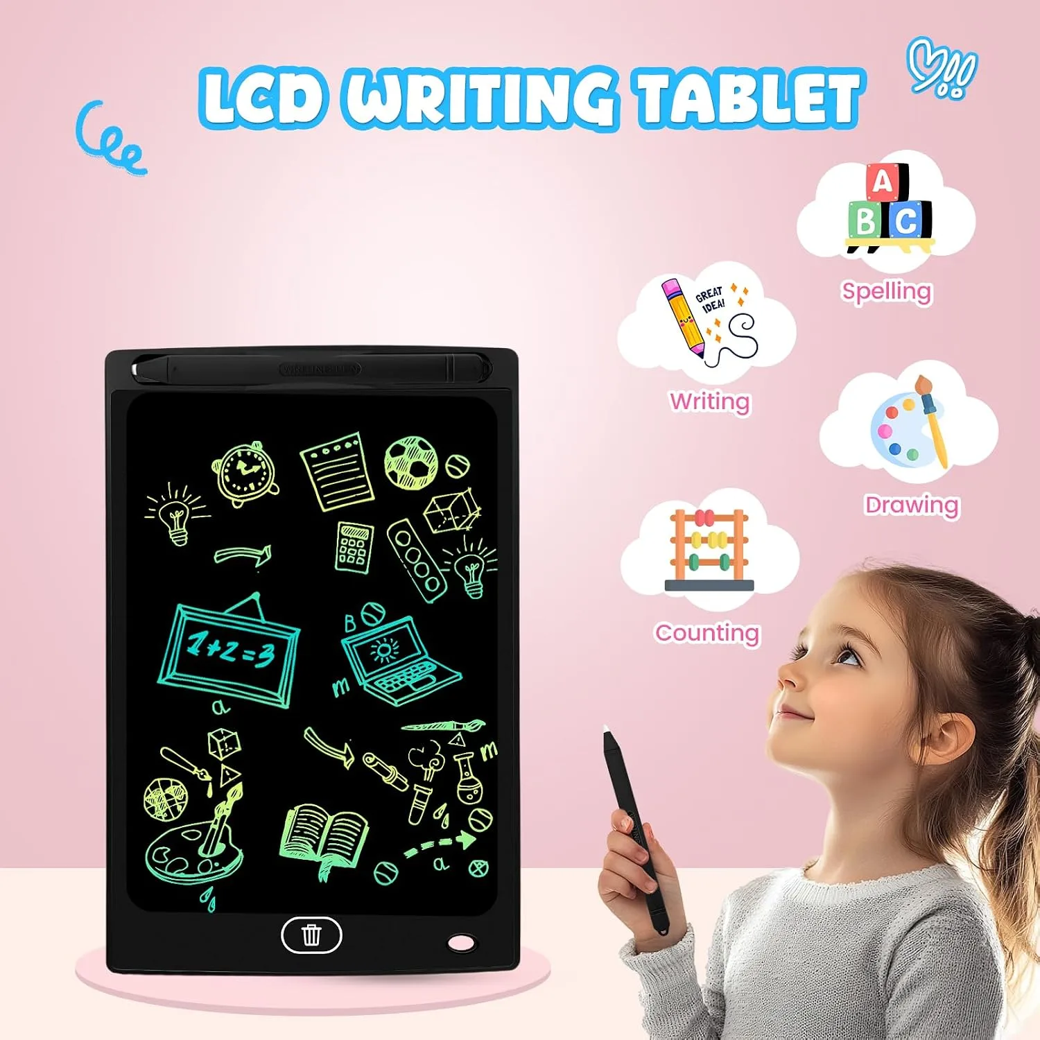 24 Pack 8.5 inch LCD Writing Tablet for Kids - Erasable and Reusable Toddler Doodle Board, Ideal Drawing Pad for Learning Toy for Ages 3-8,Gift for Girls Boys