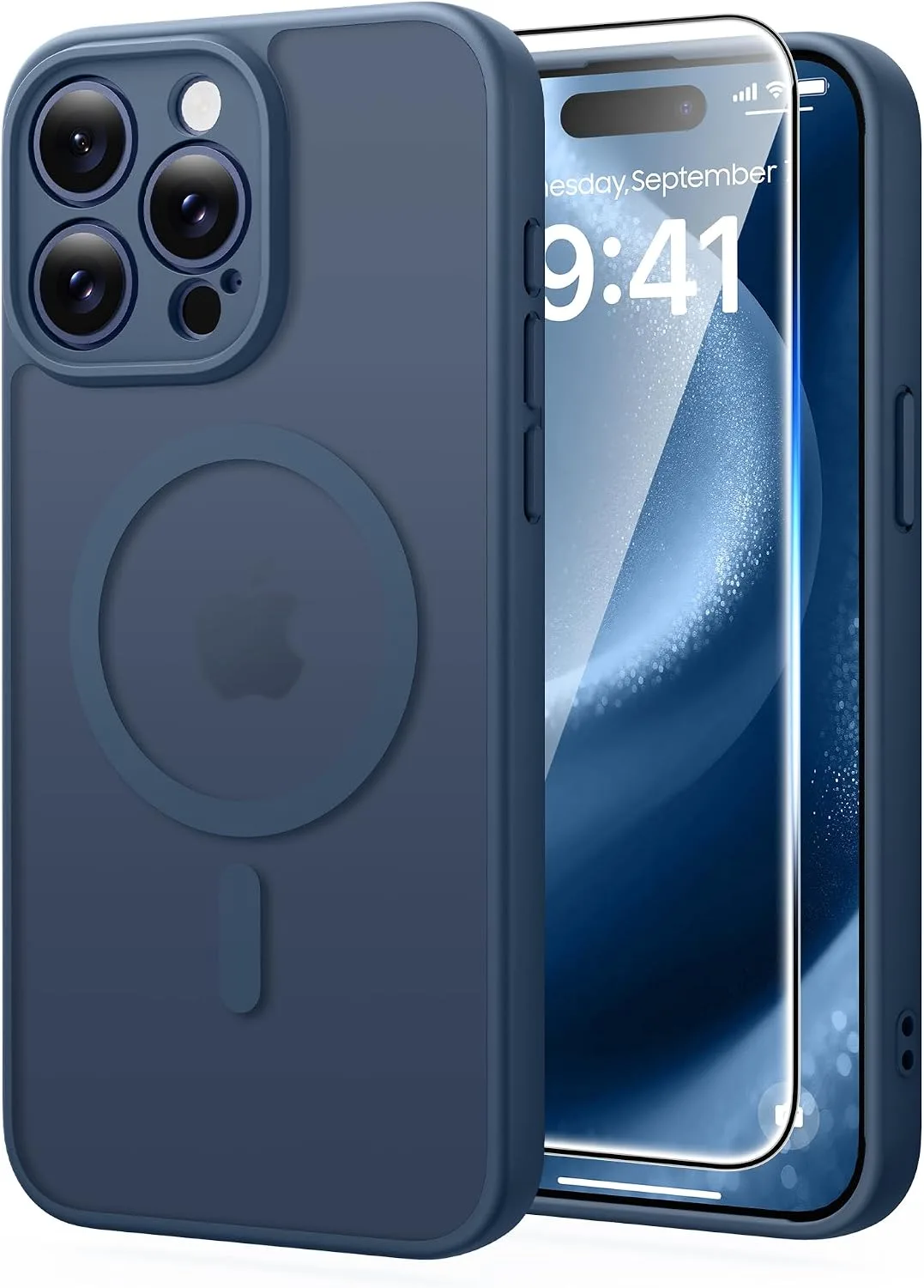 FNTCASE for iPhone 15-Pro Max Case Fit for MagSafe Blue