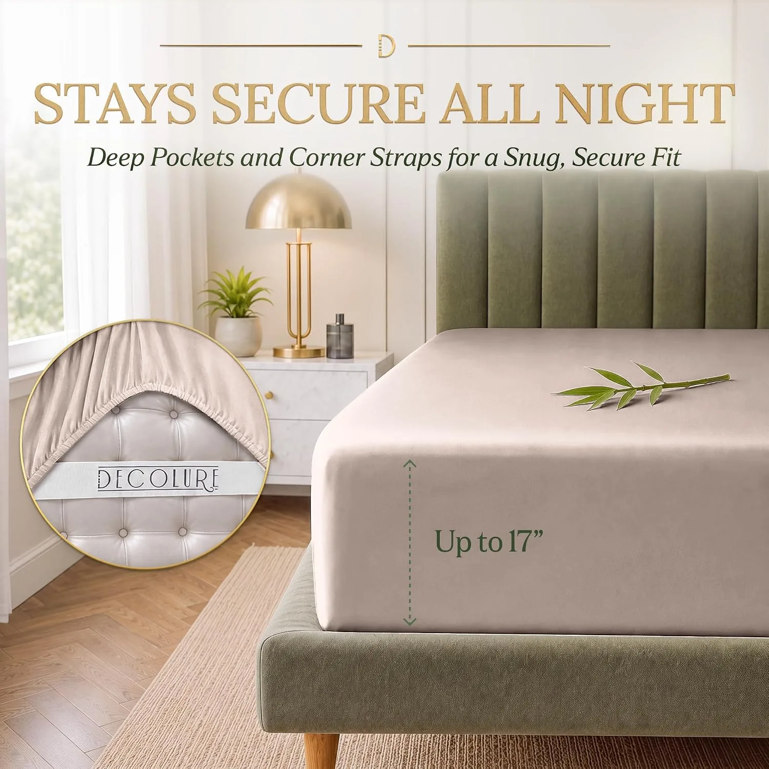 DECOLURE 100% Viscose from Bamboo Sheets King Size | 6 Pc Cooling Bed Set