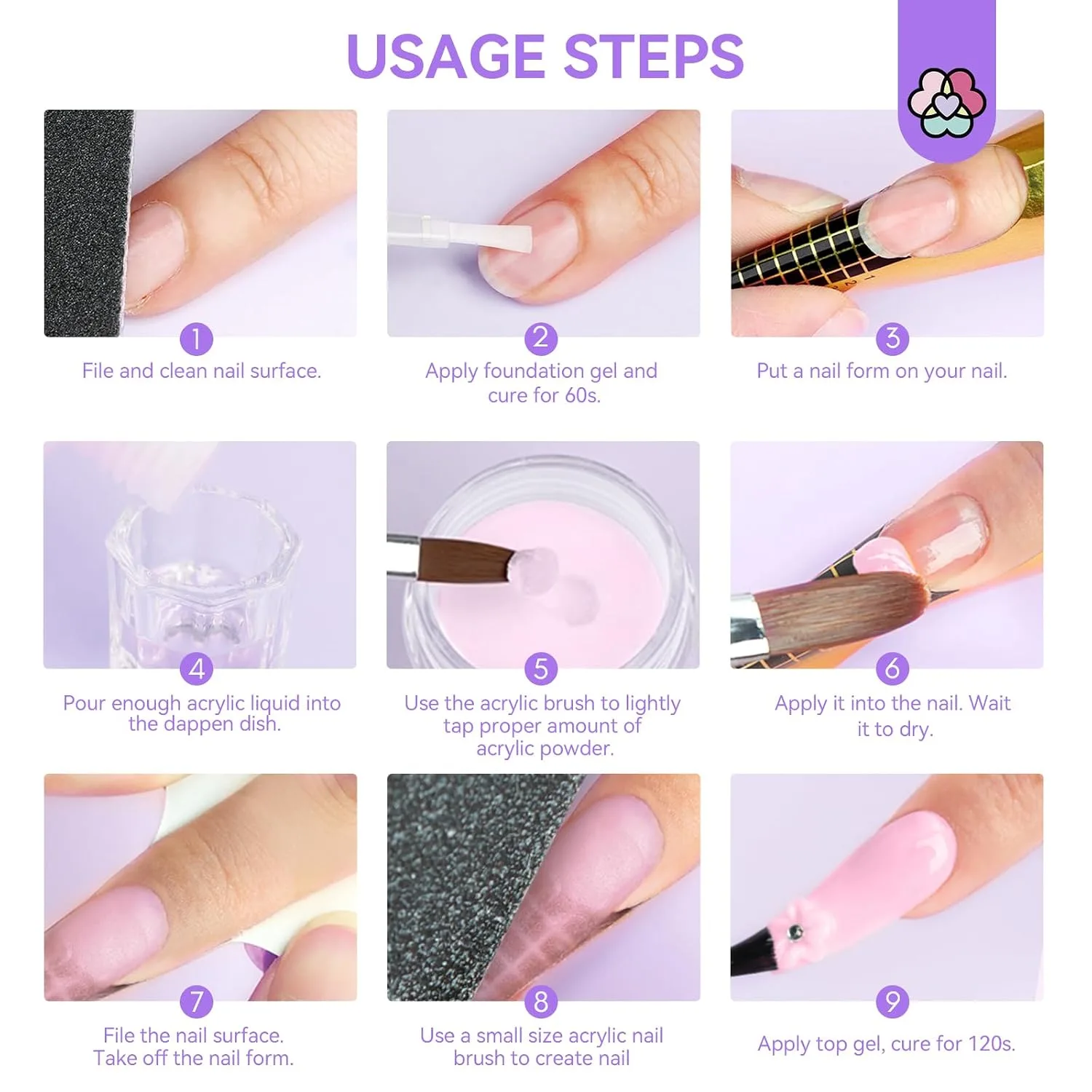 SAVILAND Acrylic Nail Kit for Beginners with Everything, Clear Nudes Pink