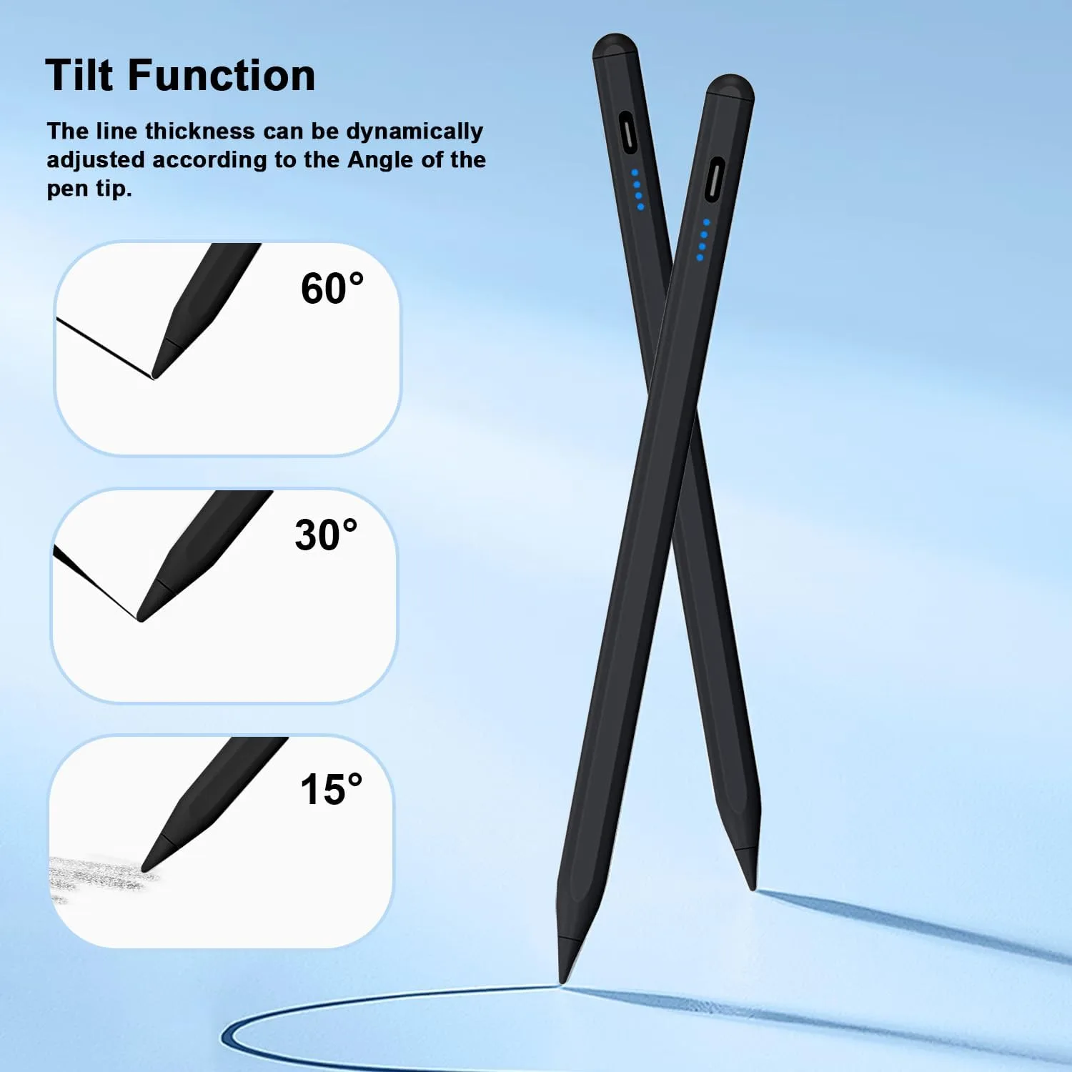 DOGAIN A8 Stylus Pen for iPad 2018-2026, Fast Charge, Palm Rejection-Black