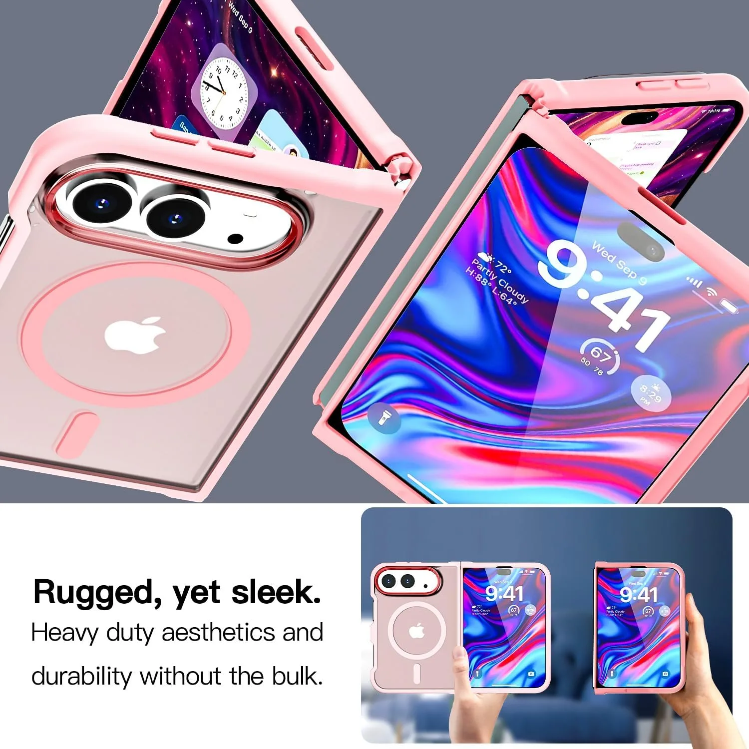 AICase for iPhone Duo Case,Fold Matte Translucent Fit for Magsafe