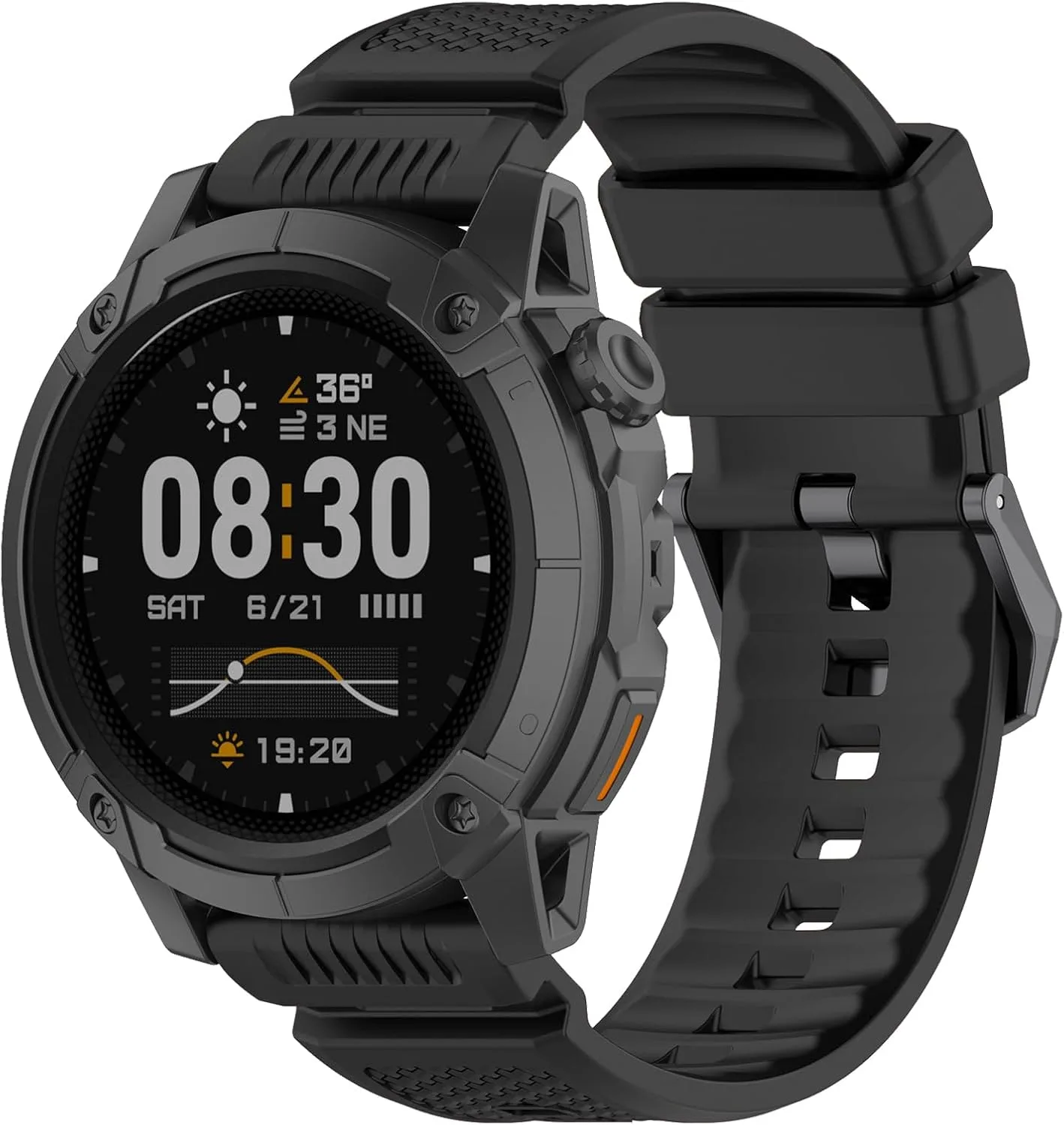 Silicone Strap Compatible with COROS Apex 4 46mm/Nomad, 24mm Band for Garmin Venu X1, Ticwatch Atlas/Pro 5/Pro 5 Enduro, iTOUCH AIR3 Breathable Replacement Bands for Women Men