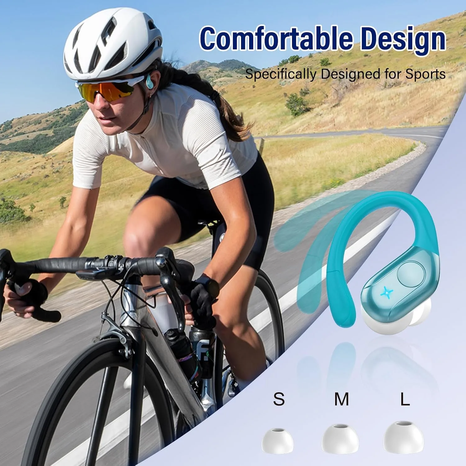 Wireless Headphones Sports, 75Hrs Bluetooth 5.4 Earbuds, Bass Hi-Fi Stereo