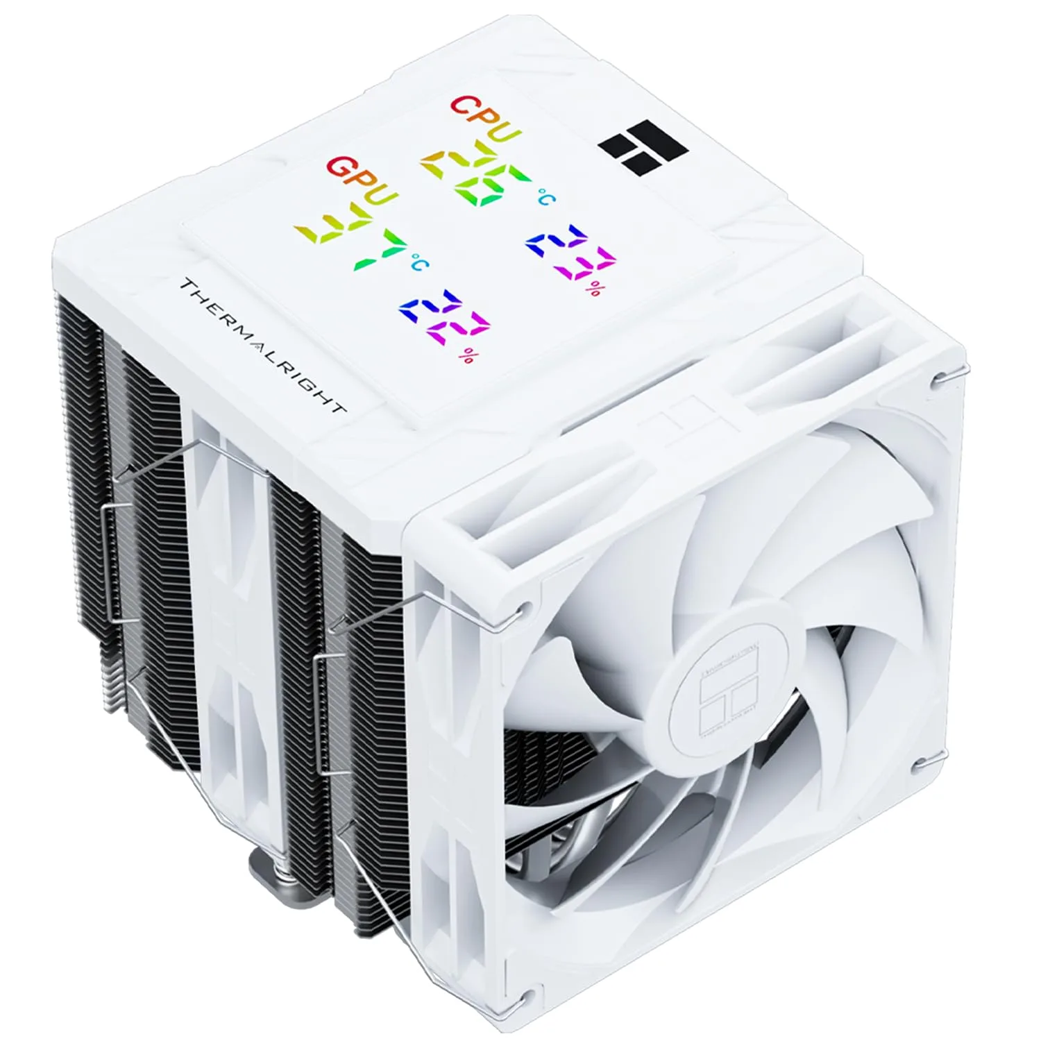 Thermalright Peerless Assassin 120 Digital White CPU Air Cooler, Digital Screen Top Cover,6 Heatpipes Computer CPU Cooler, for AM4/AM5,Intel LGA1700/1851/1150/1151/1200, PC Cooler-White