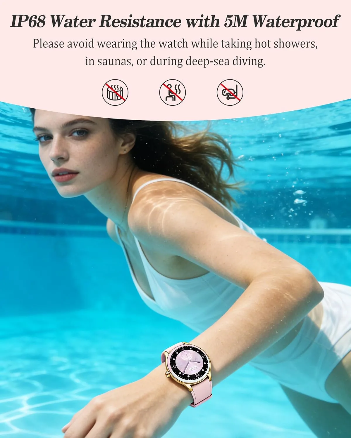Smart Watch for Women, Ladies & Men, 1.27'' Fitness Watch [41mm case] with Call Receive/Dial, Heart Rate/Stress/Sleep Monitor, AI Voice, IP68 Waterproof Smartwatch with Calendar, Calculator, Games