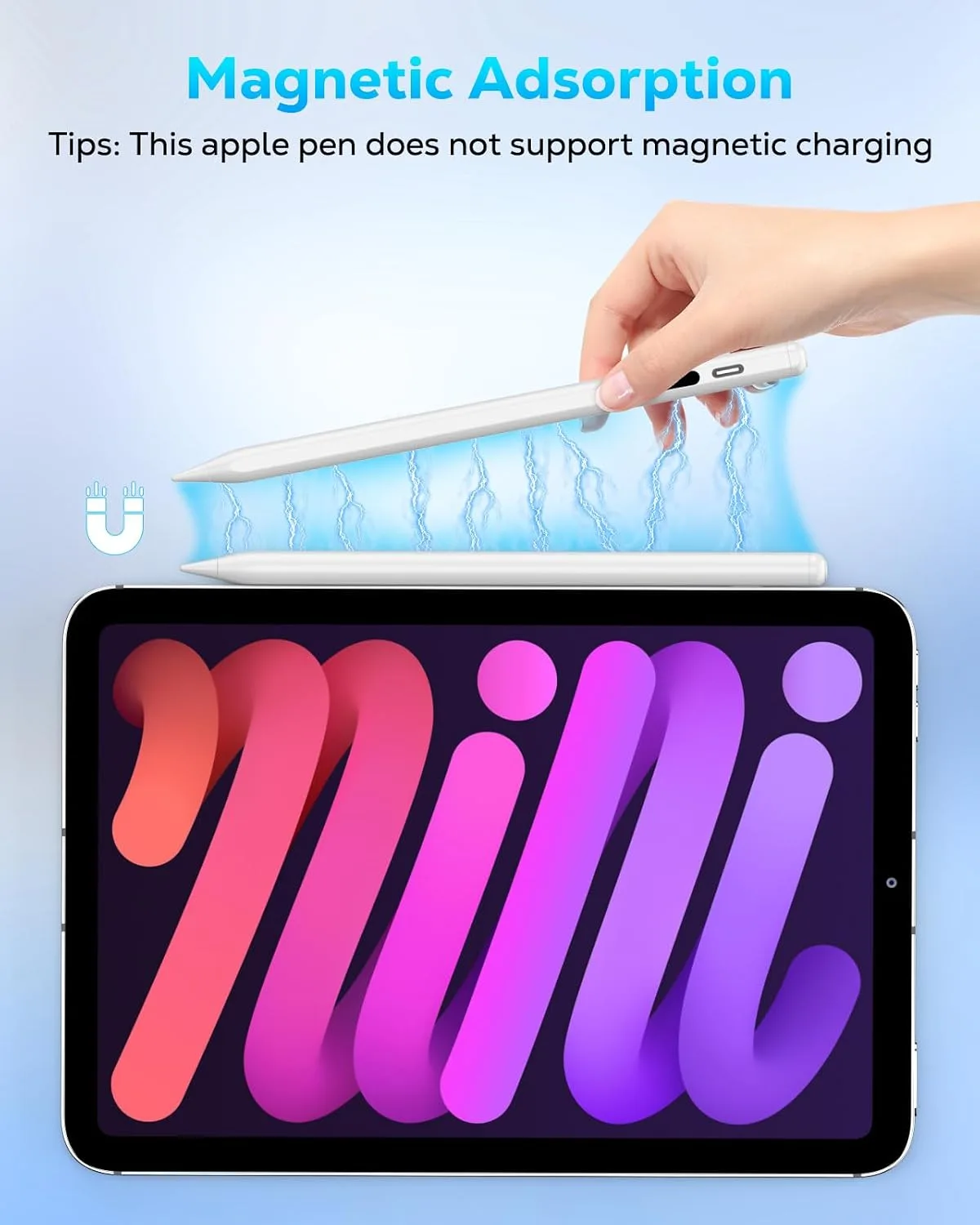 MoKo Stylus Pen for iPad 2018-2026, USB-C Charge Pencil with LED Display