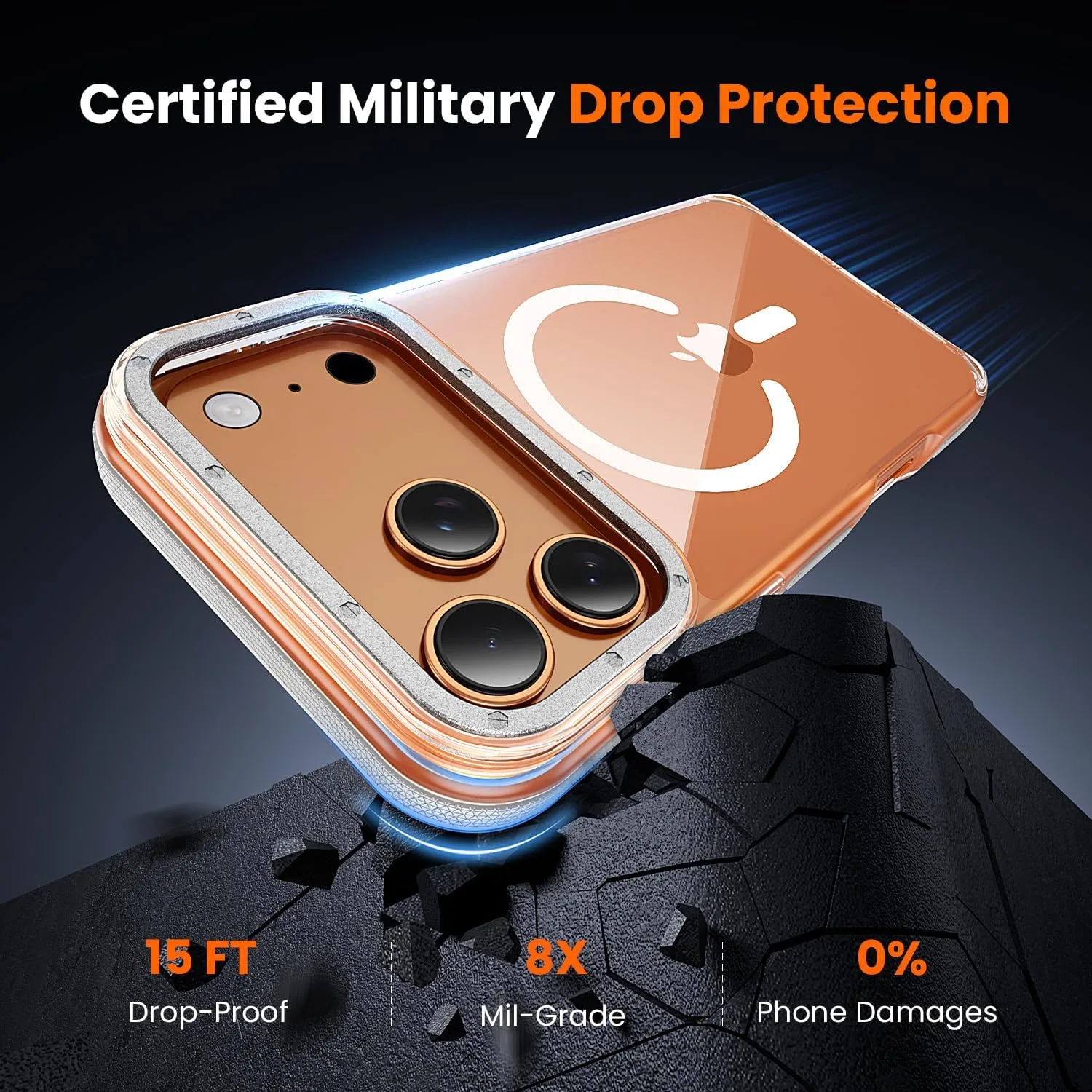 toushion 3 in 1 for iPhone 17 Pro Max Case Clear Bumper