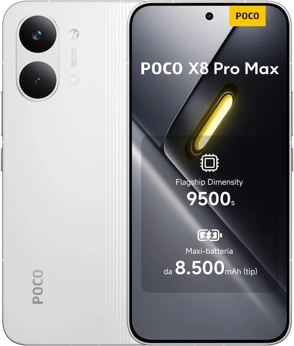 XIAOMI Poco X8 PRO MAX 5G Ai (Compatible with Tmobile Mint Tello & Global) (256GB + 12GB) 6.83" 50MP Gamers Phone NFC Dual sim Unlocked Model 2602BPC18G Liberado (White)