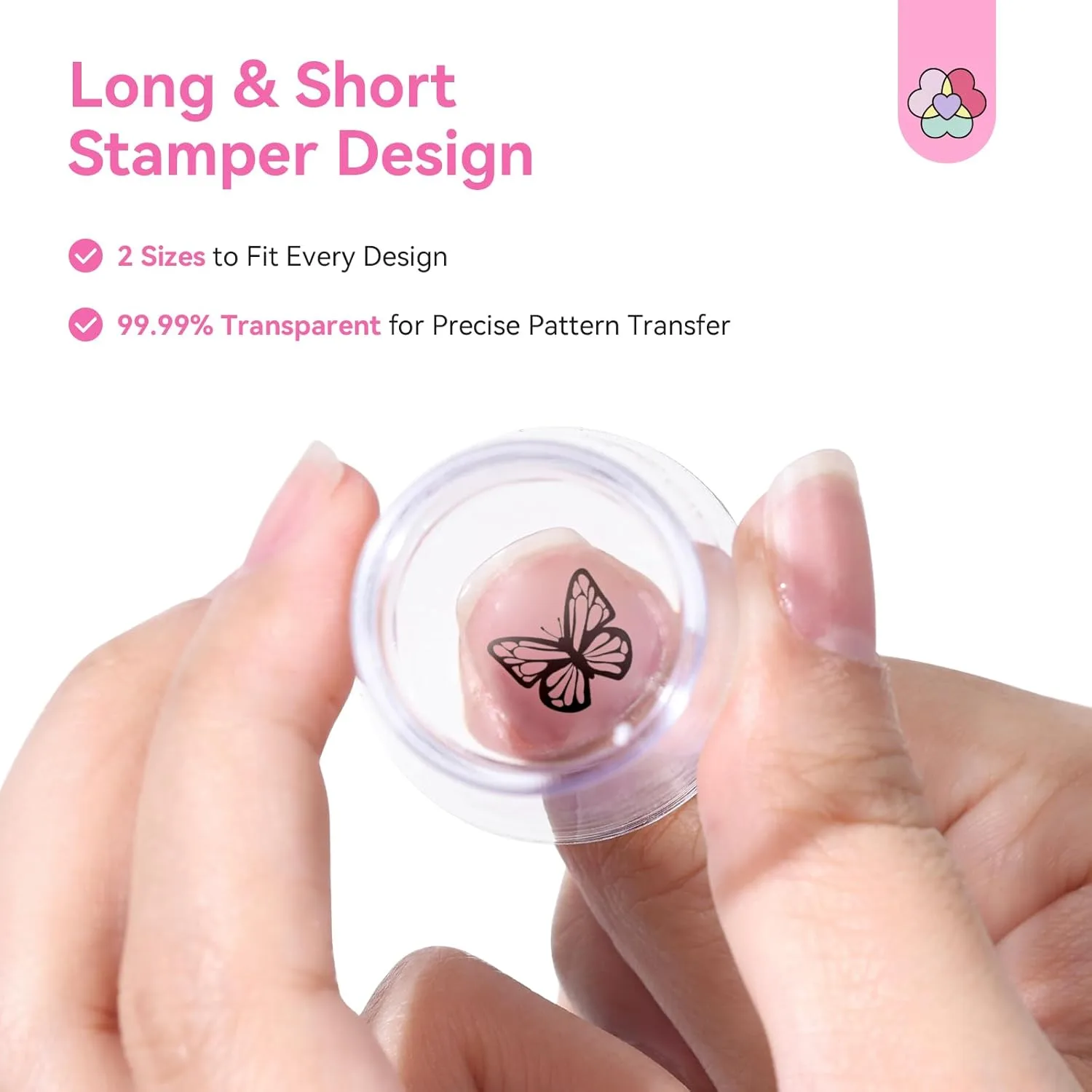 SAVILAND French Tip Tool Silicone Nail Stamper 4PCS