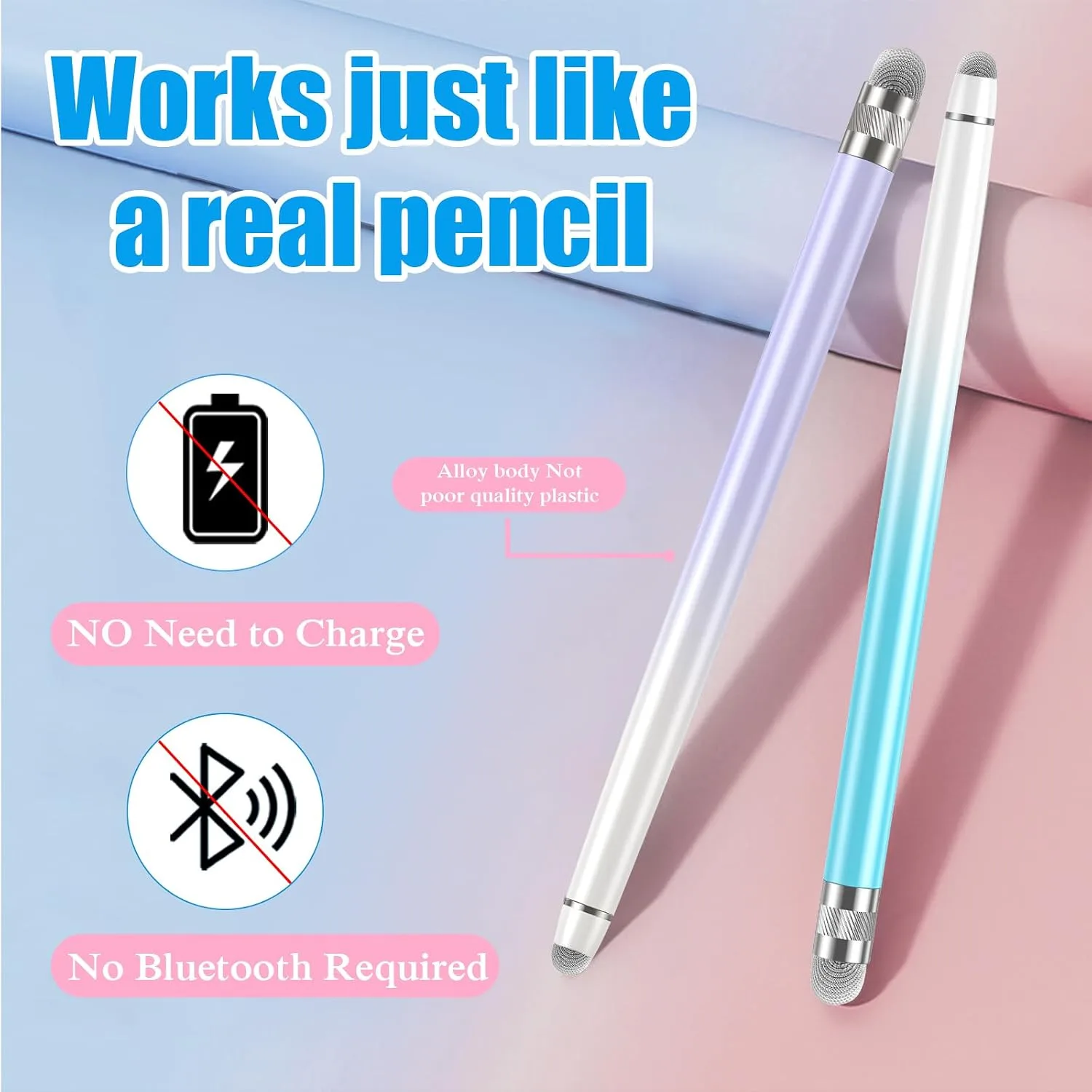 Bopomofo 2PCS Stylus Pen for Touchscreen,High Sensitivity & Precision