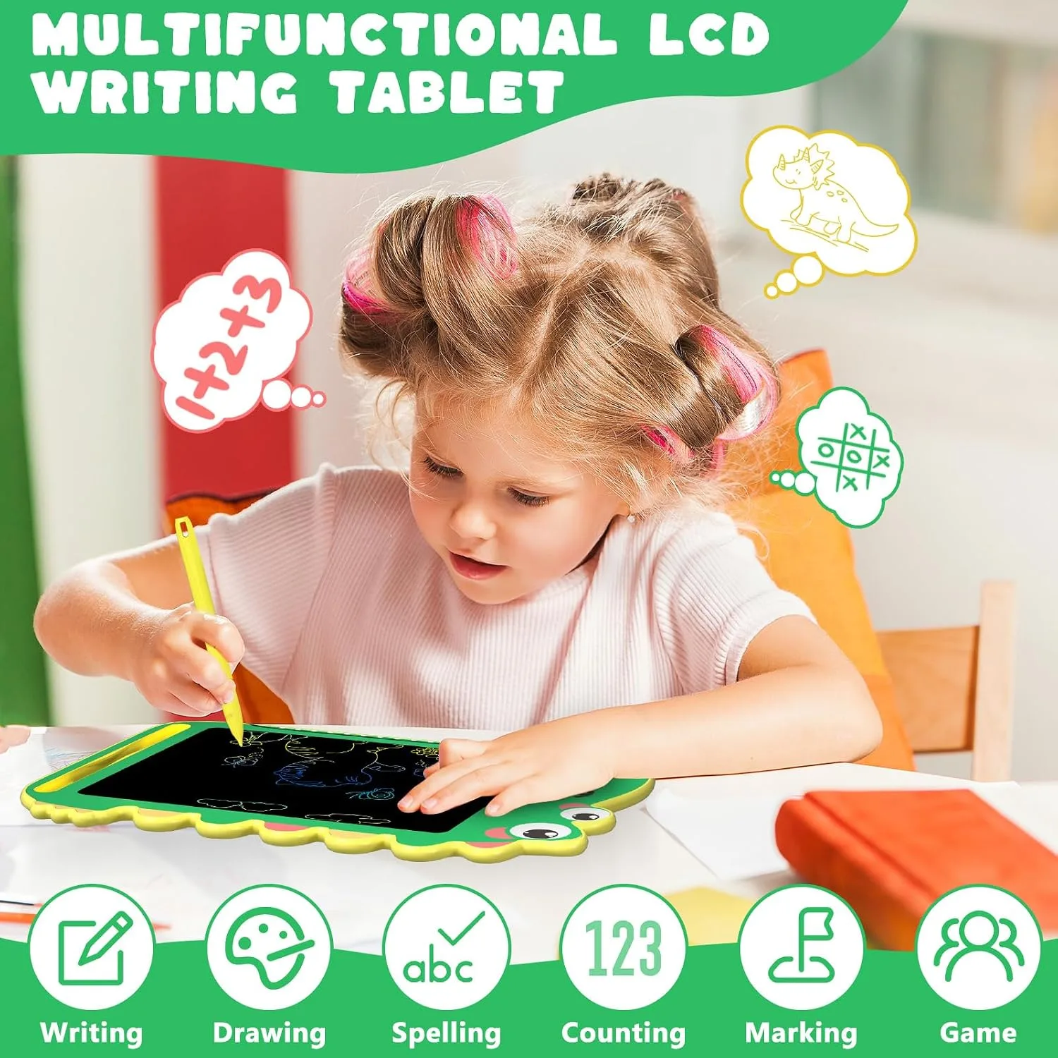 BKM LCD Writing Tablet for Kids, Educational Toddler Toys, 8.5 inch