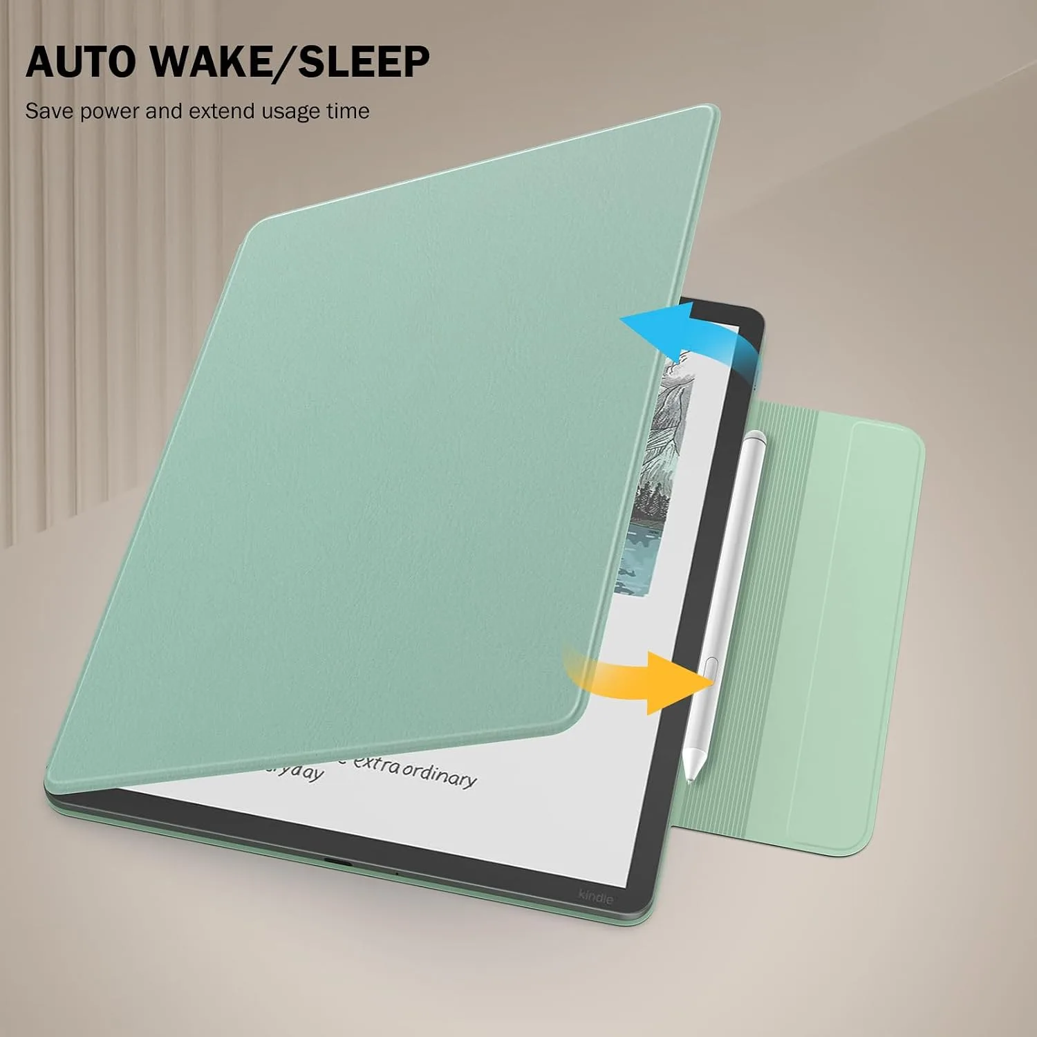 MoKo Magnetic Case for 11" Kindle Scribe 3rd & Colorsoft 1st,Verde Agave