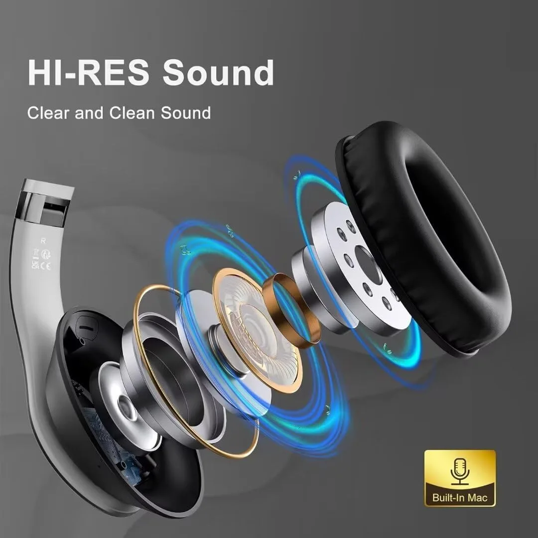 Wireless Bluetooth Headphones Over Ear V6.0 HiFi Stereo with Mic