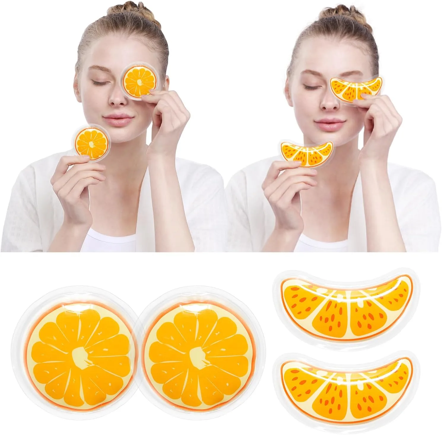 4PCS Gel Eye Ice Pack Set Reusable, Cold and Hot Compress for Eyes