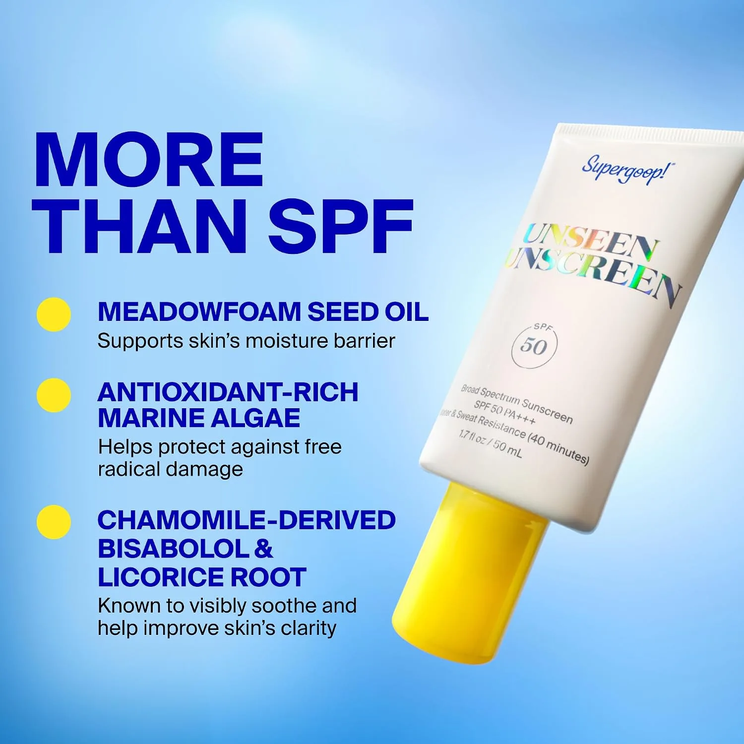 Supergoop! Unseen Sunscreen for Face, SPF 50 Clear & Invisible