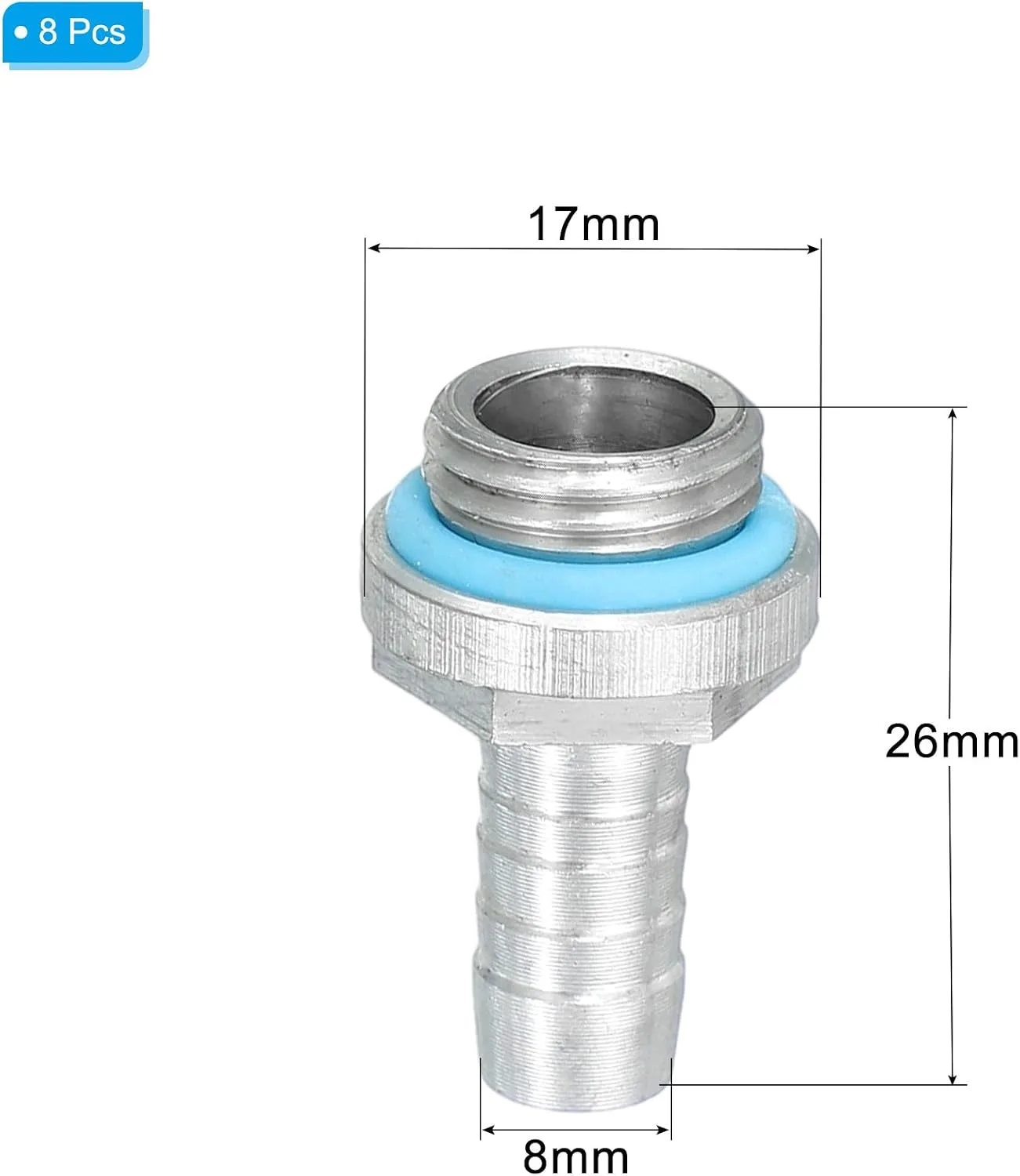 uxcell 8pcs G1/4 Fitting, G1/4 Thread with 8mm OD Nozzle PC Water Cooling Hose Barb Fitting for PC Water Cooling System Accessories