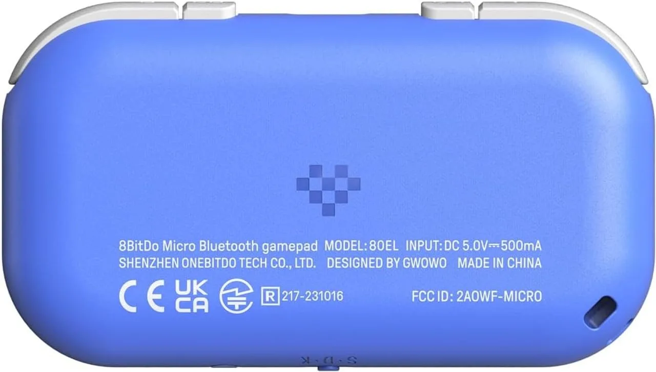 8Bitdo Micro Bluetooth Gamepad Pocket-sized Mini Controller for Switch/Switch 2, Android, and Raspberry Pi, Supports Keyboard Mode (Blue)