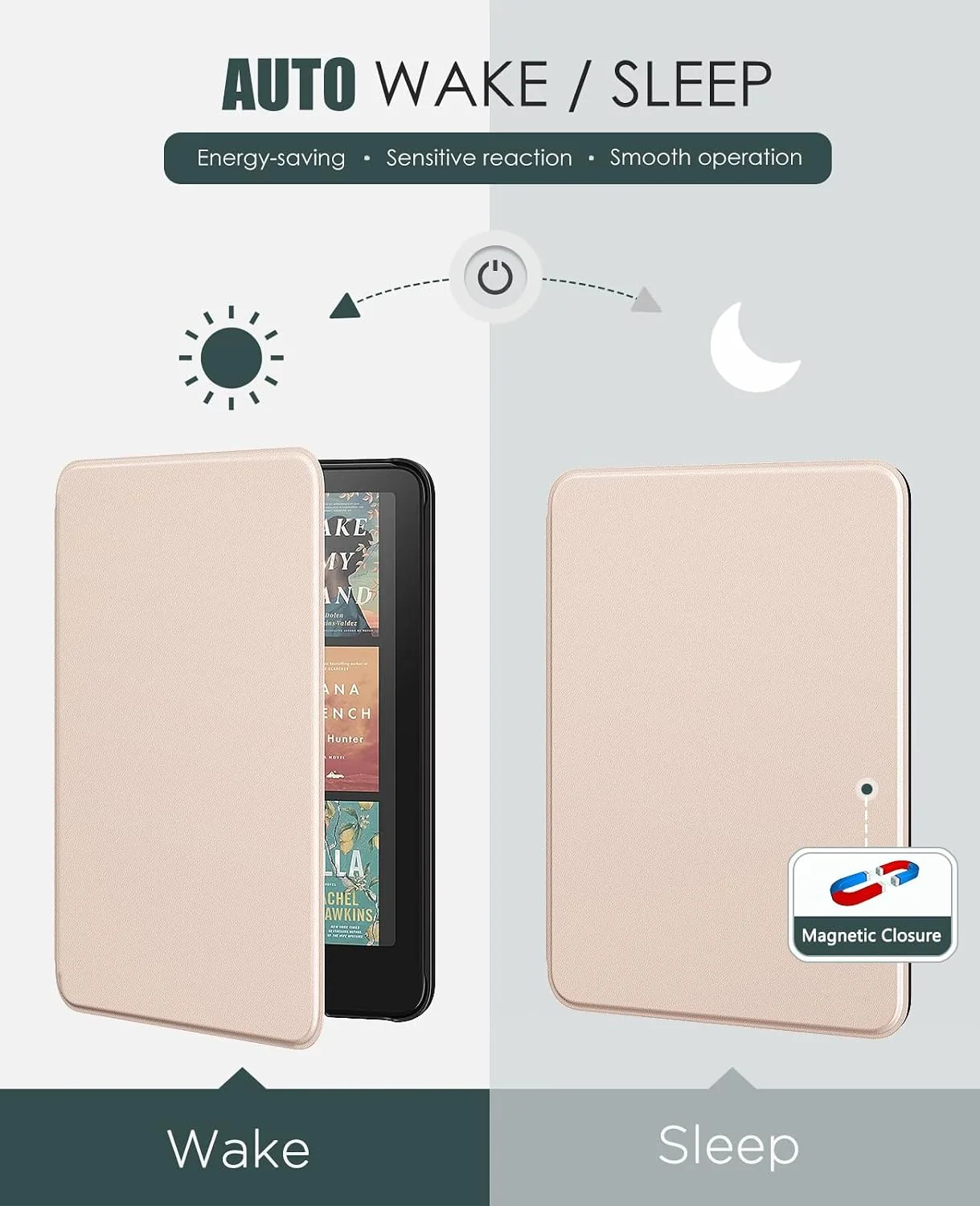 MoKo Case for 7" Kindle Paperwhite 12th Gen&Colorsoft 2024, Rose Gold