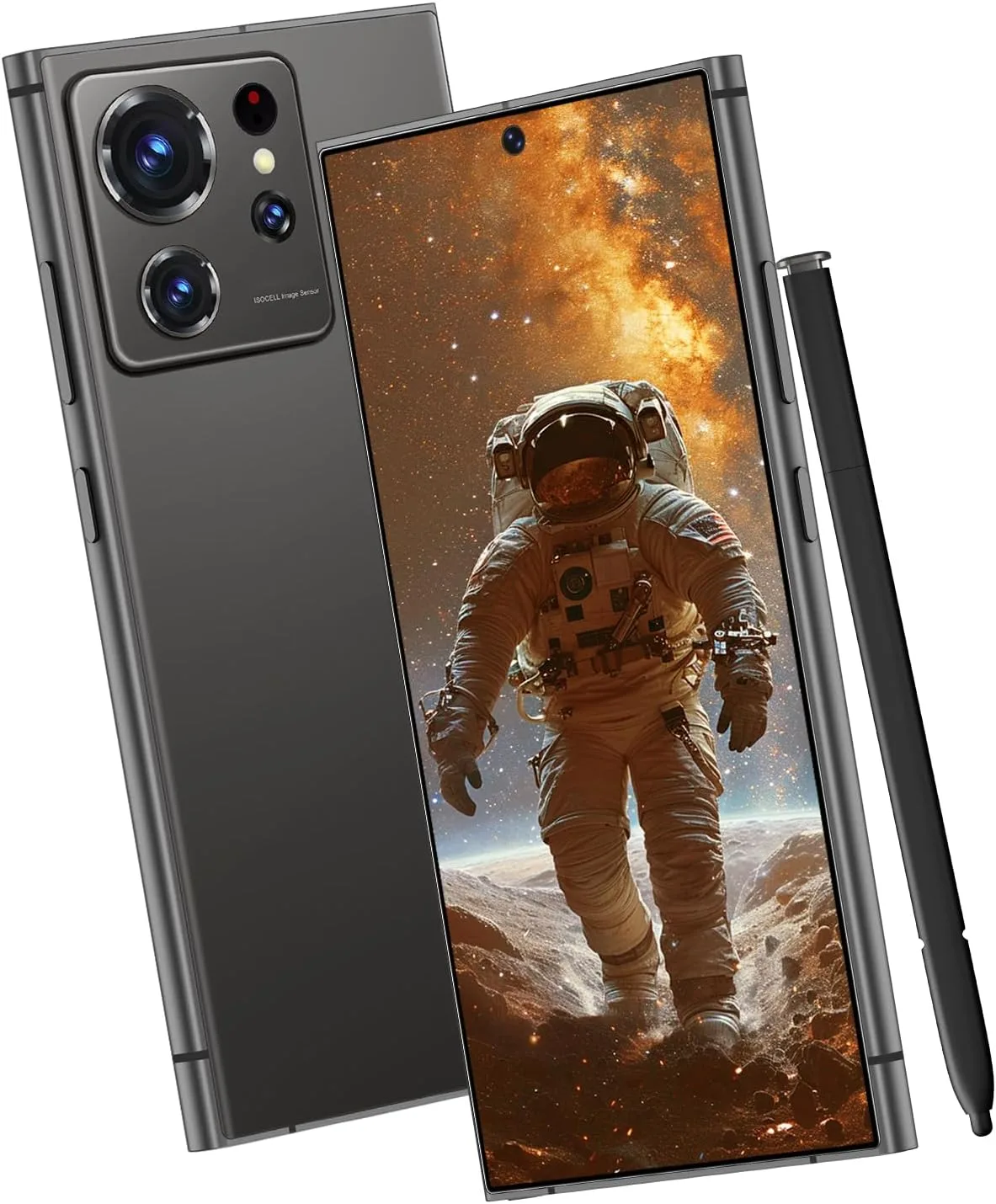 C24 Ultra Unlocked Cell Phones Smartphone with Built-in Pen 8+256GB Android 13 Phones 6.8" HD Screen Dual SIM 108MP+48MP Camera (Black)