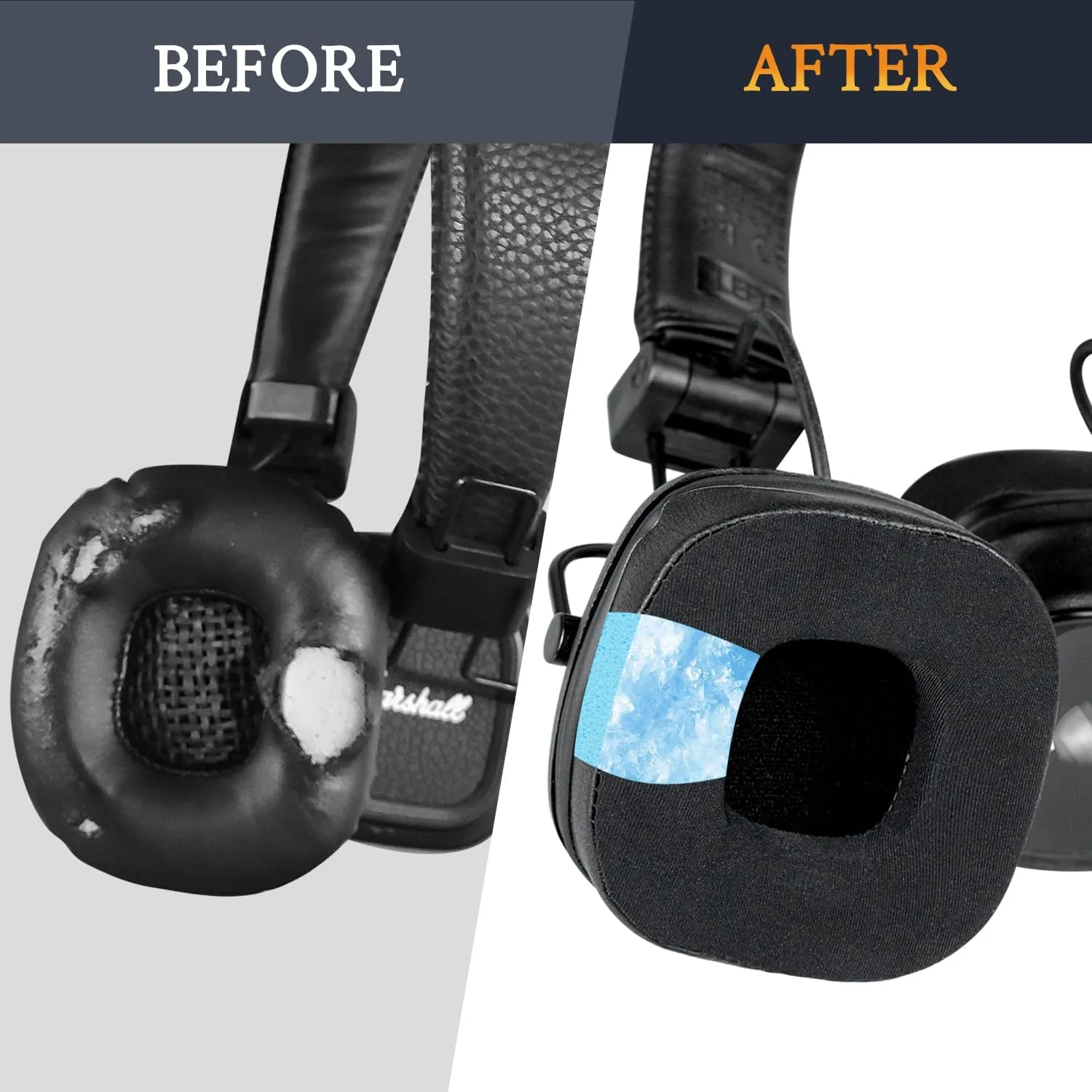 SOULWIT Cooling Earpads for Marshall Major I/II/III/IV/V - Black