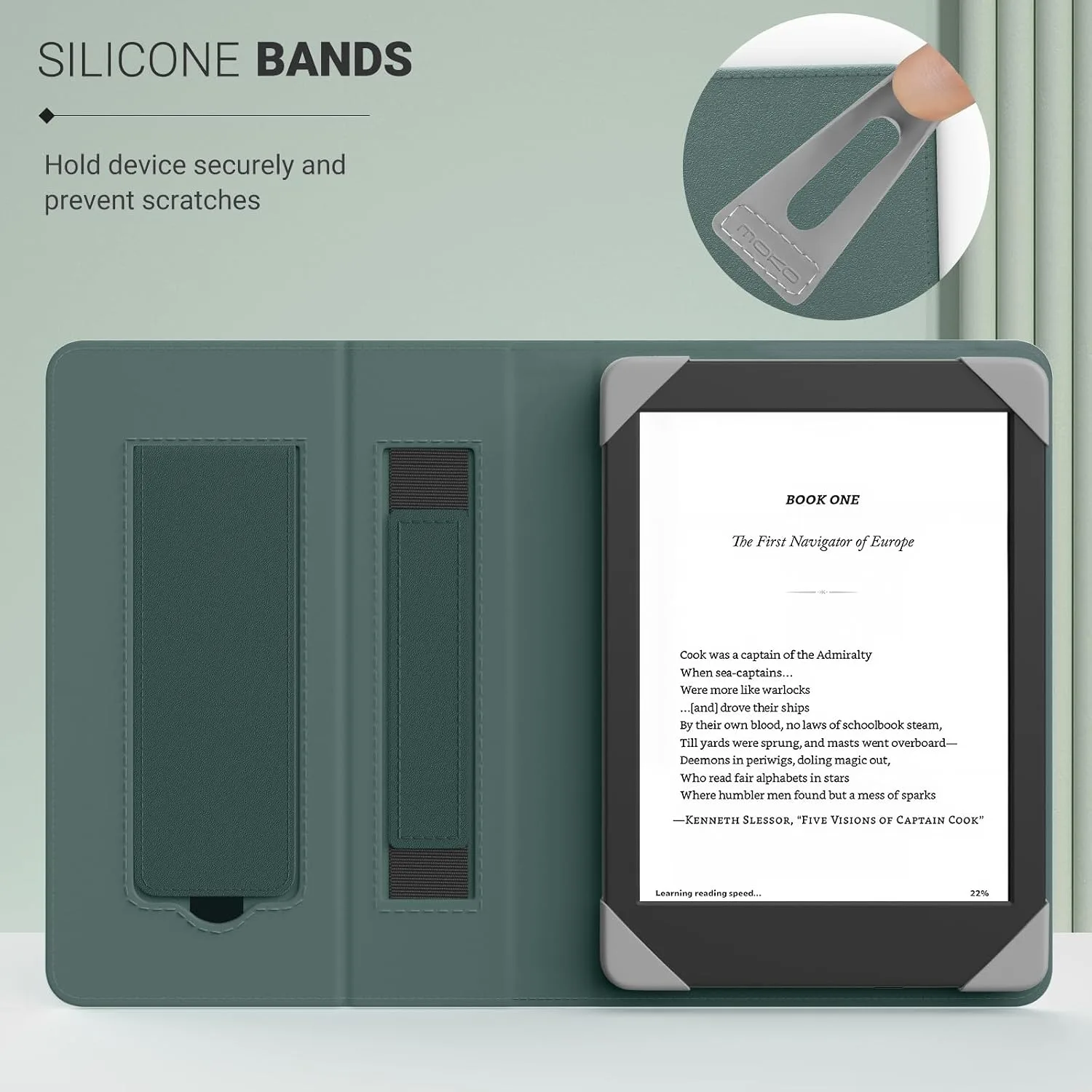 Moko Universal Case for 6 inch eReaders&Tablets, Midnight Green